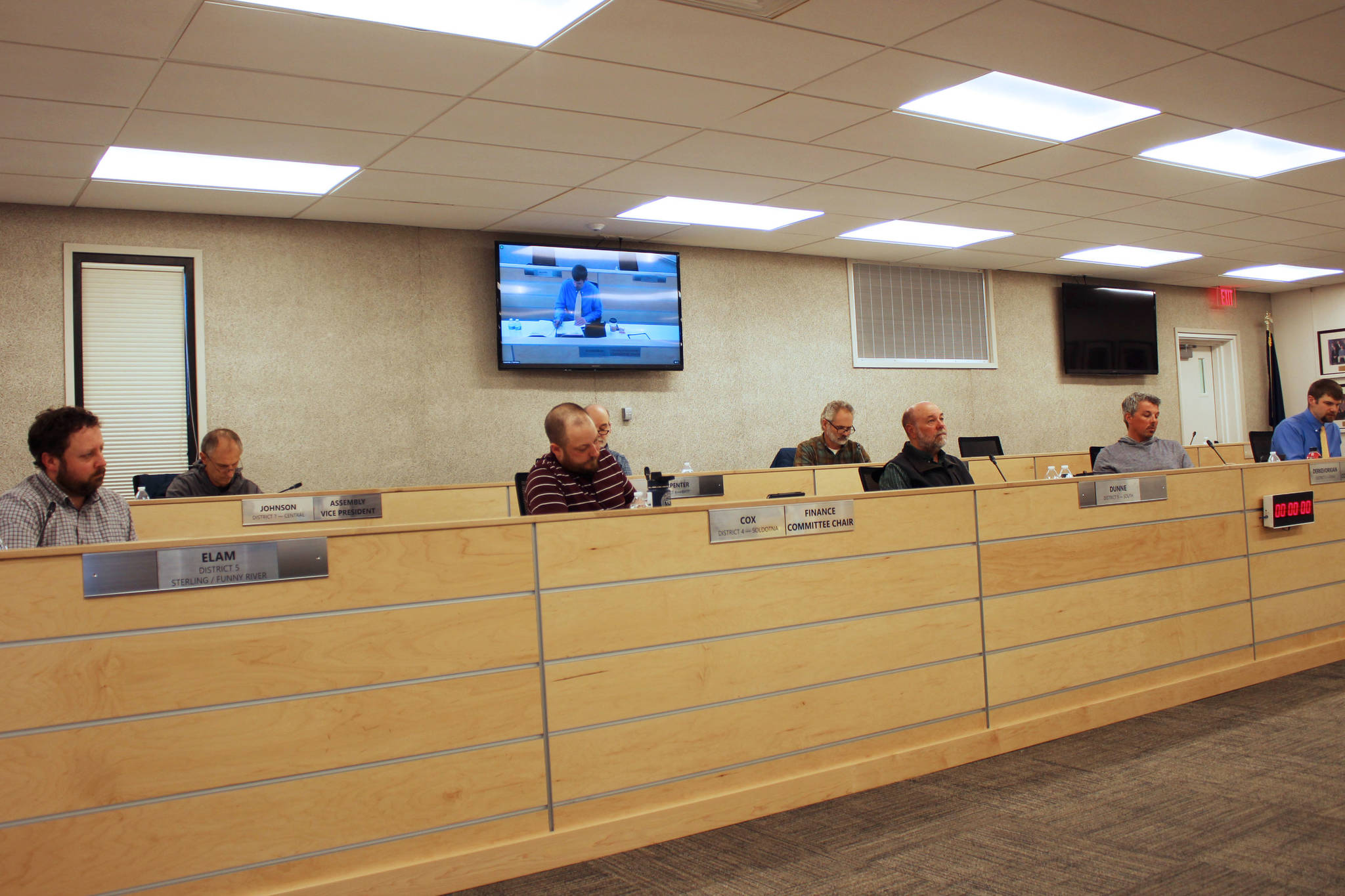 The Kenai Peninsula Borough Assembly meets on Tuesday, April 20, 2021 in Soldotna, Alaska. (Ashlyn O’Hara/Peninsula Clarion)