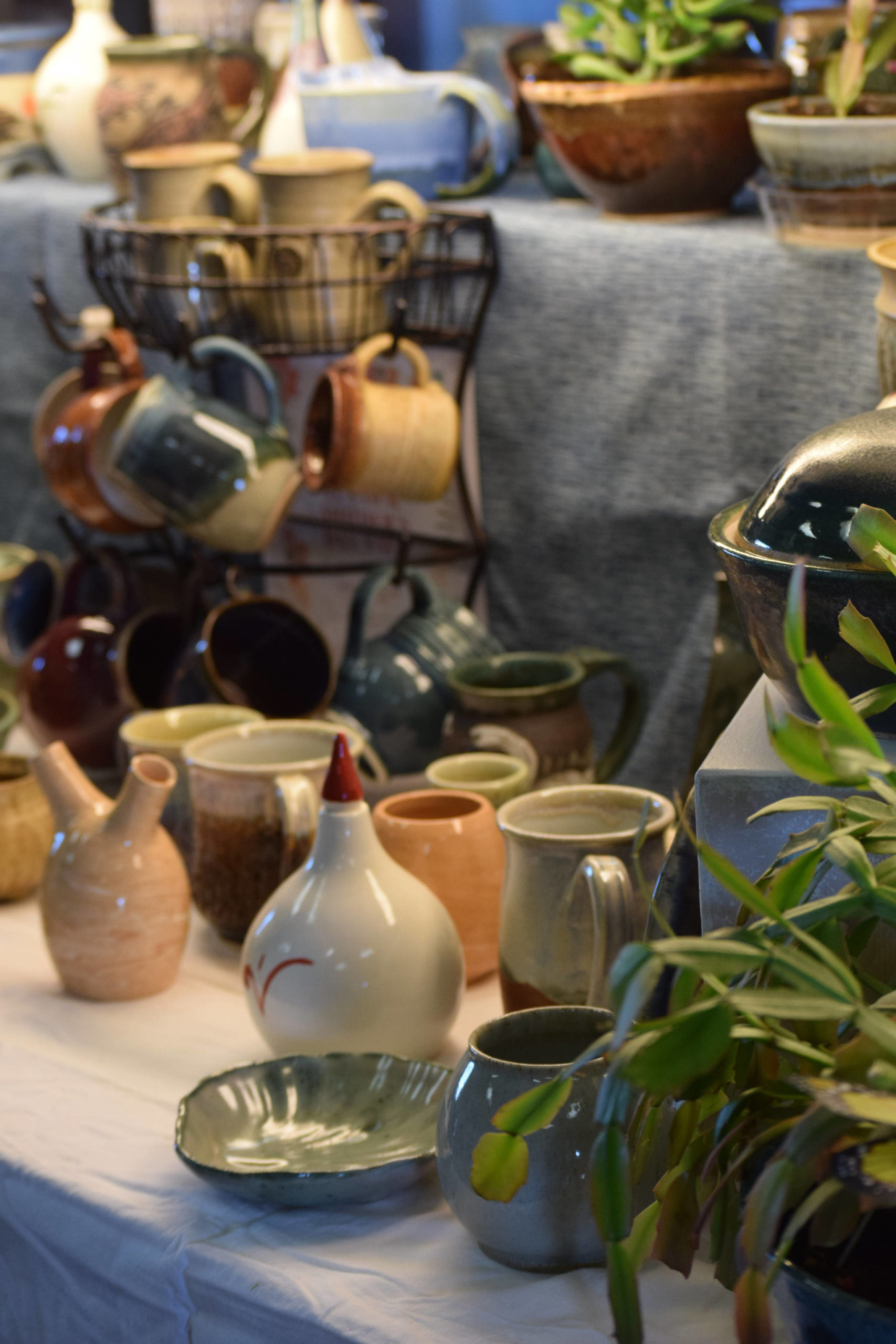 Hand-made ceramics are on display at the Kenai Potters Guild on Tuesday, April 27, 2021. Camille Botello / Peninsula Clarion