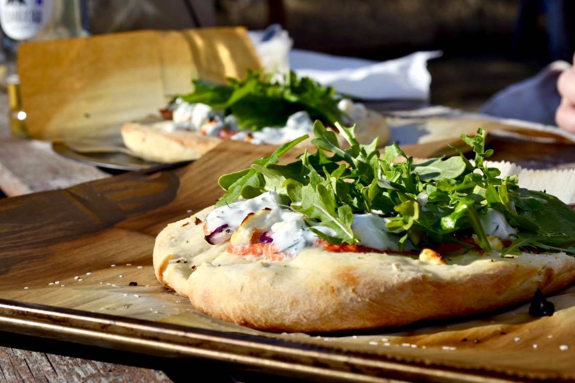 This flatbread is the perfect vehicle for leftovers. (Photo by Victoria Petersen/Peninsula Clarion)