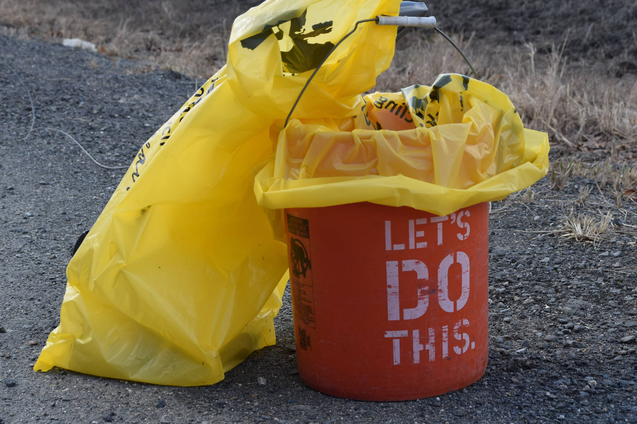 Litter-collecting supplies were distributed to volunteers at the Kenai National Wildlife Refuge in Soldotna, Alaska, on Friday, April 30, 2021. (Camille Botello / Peninsula Clarion)