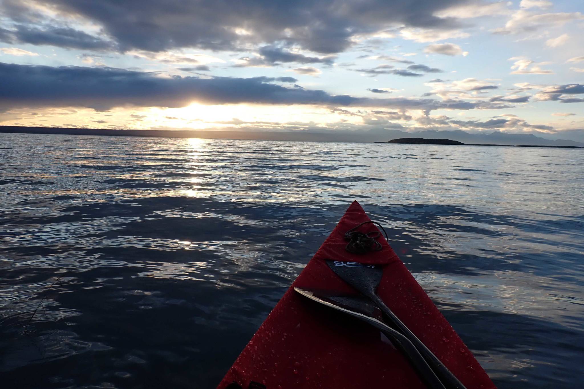 Looking east towards the sun rising over Caribou Island. (Photo provided by refuge)