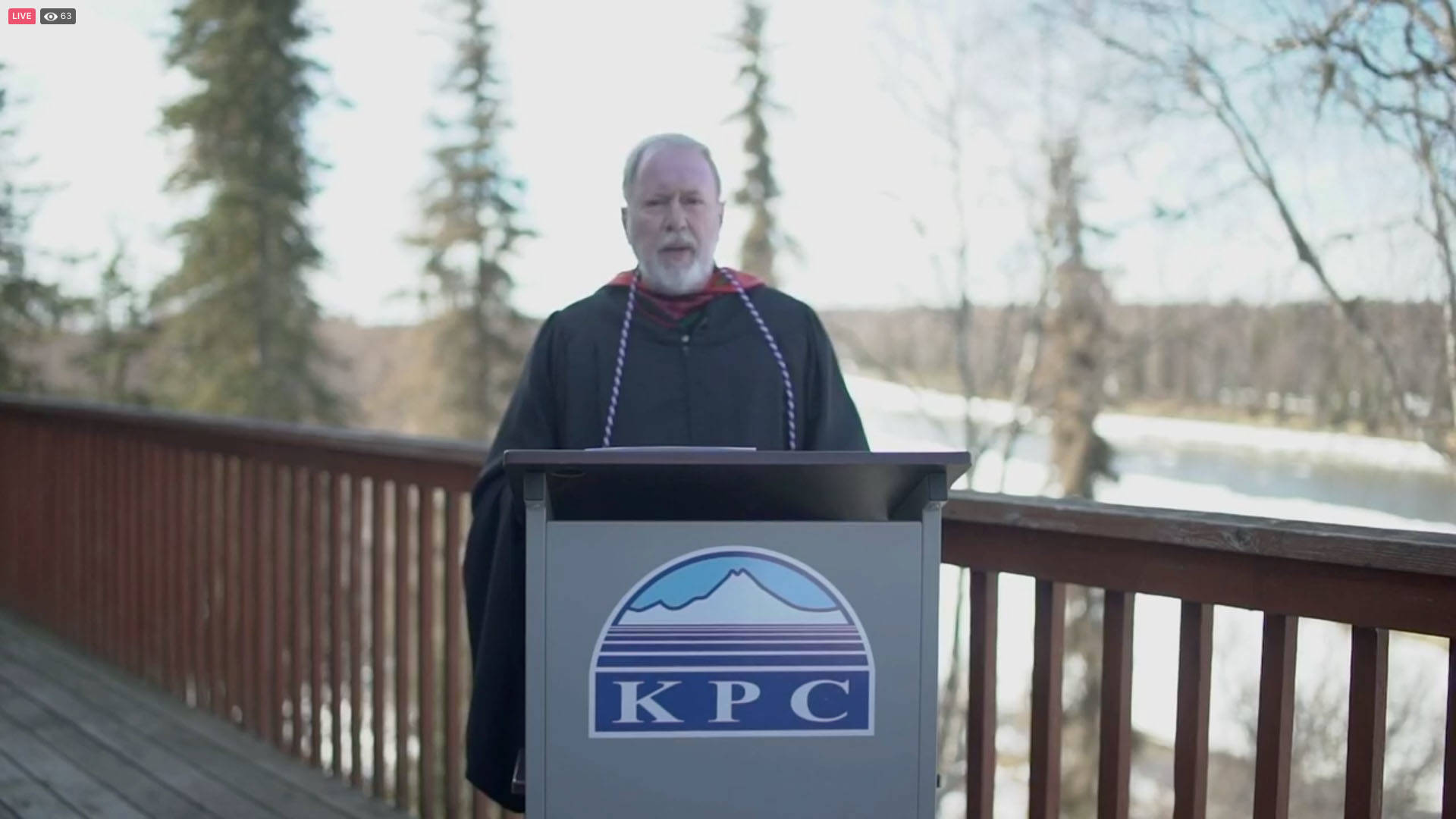 Kenai Peninsula College Director Gary Turner speaks during Kenai Peninsula Colleges 2021 virtual commencement ceremony on Thursday, May 6, 2021. (Screenshot)