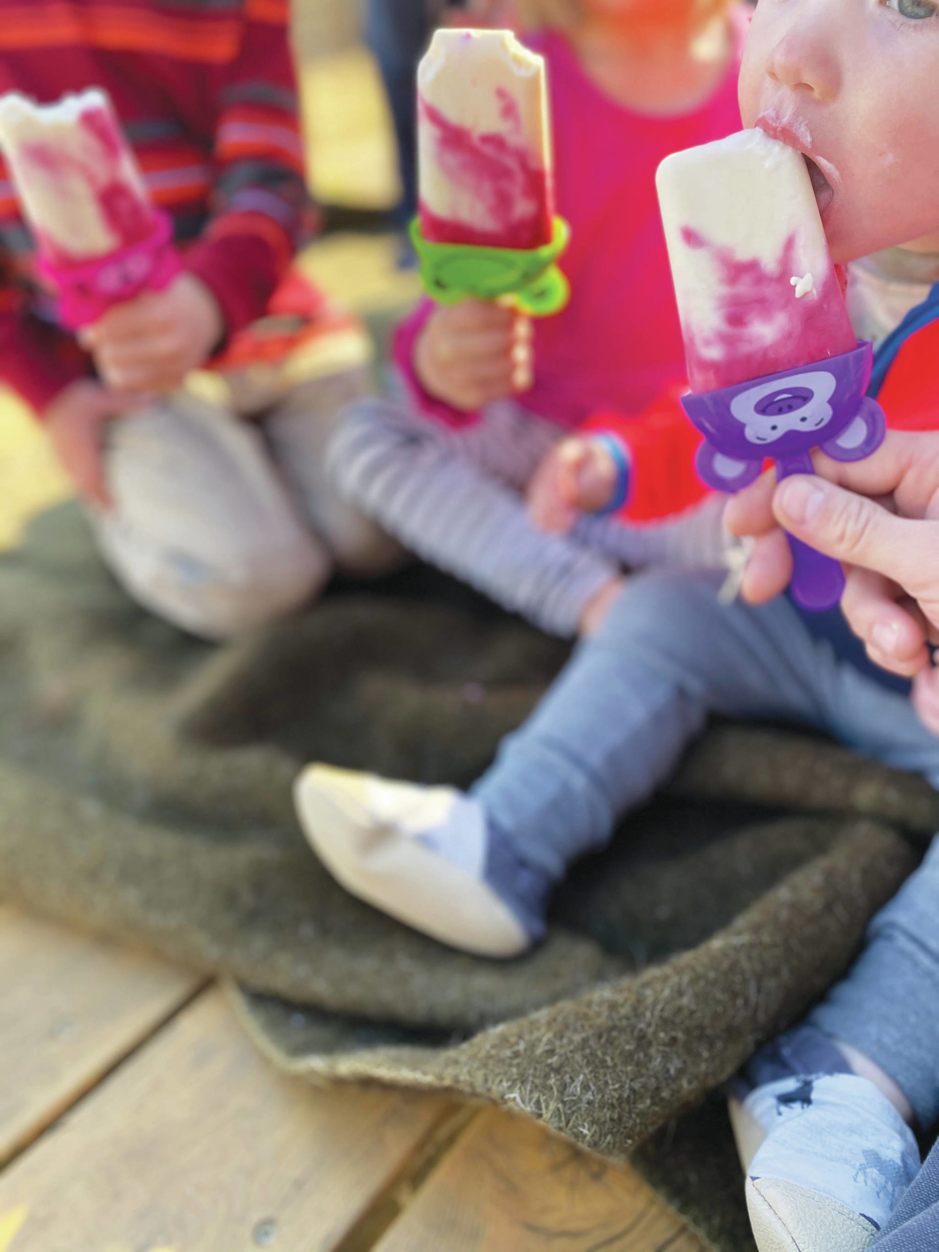 Kids enjoy homemade popsicles on May 16, 2021. (Photo courtesy Tressa Dale)