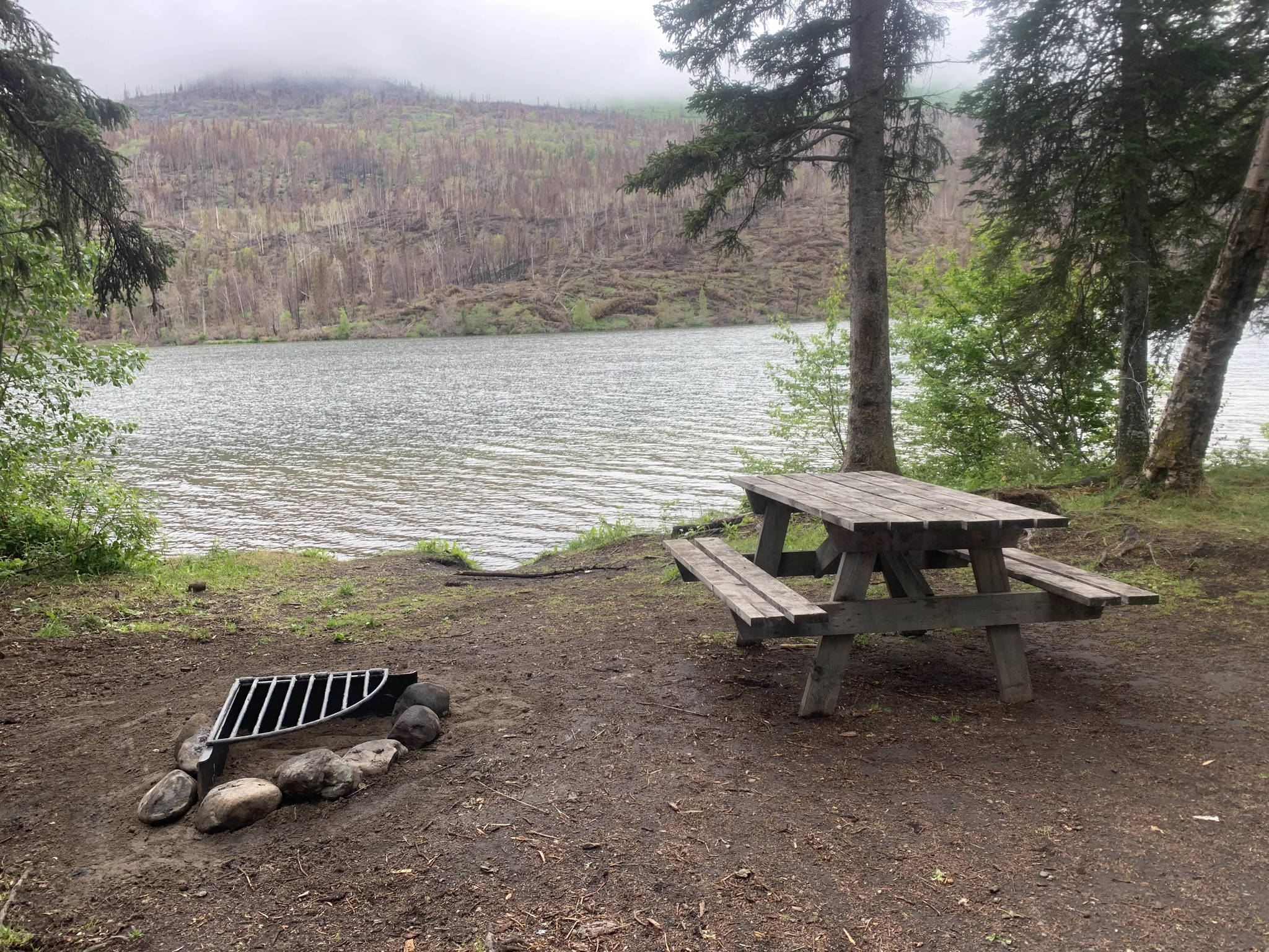 New fire pits and picnic tables were installed at Jean Lake Campground in summer 2020. (Photo by Nick Longobardi/USFWS)