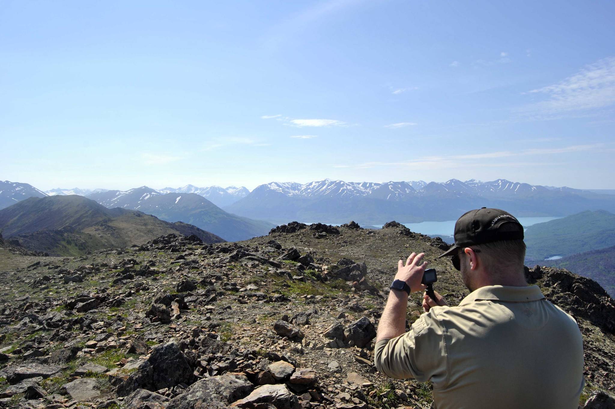 Ranger Nick Longobardi recording GoPro footage for Facebook content to bring sights from the refuge into your homes. (Photo by MJ Hendren/USFWS)