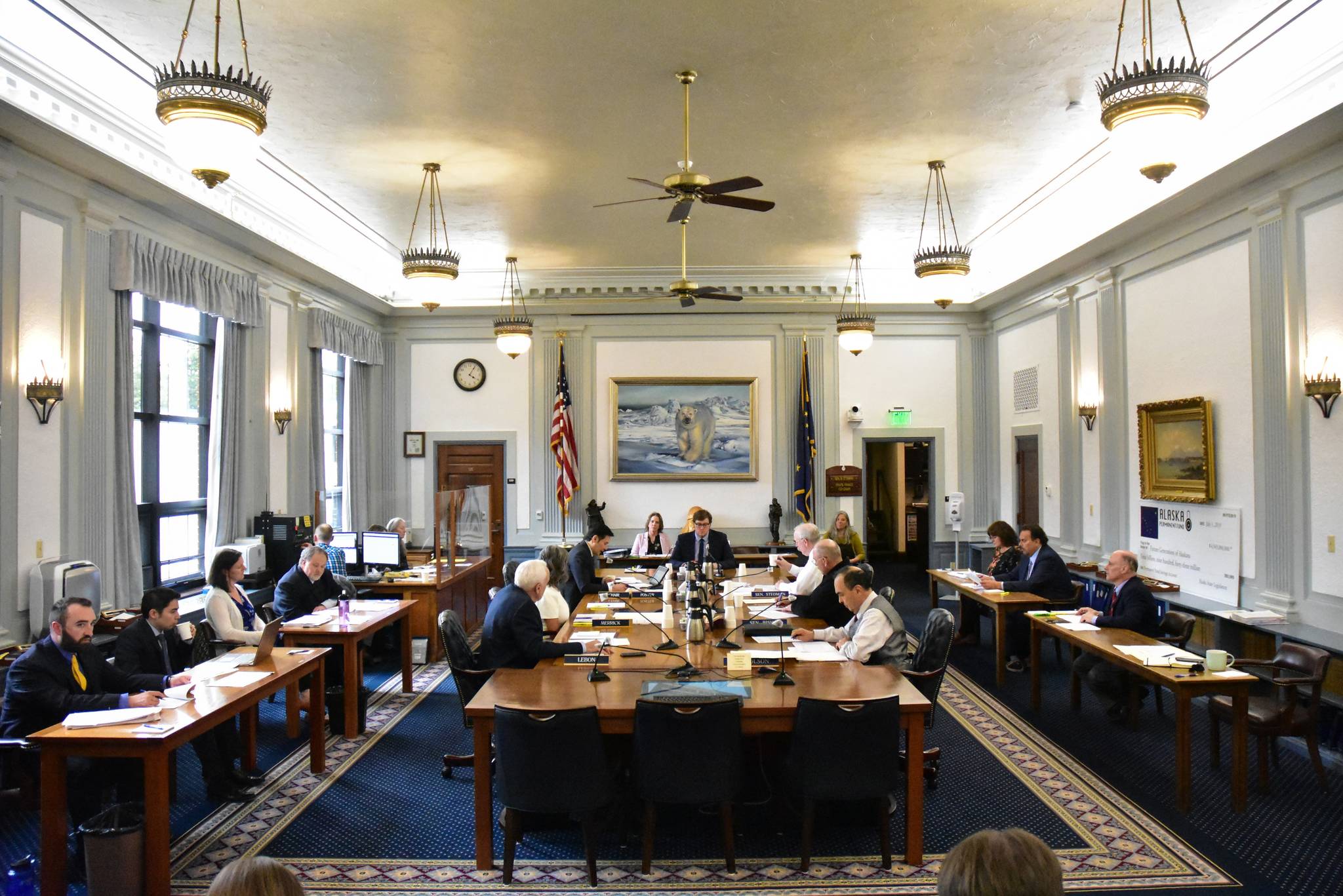 Members of a bicameral conference committee of lawmakers, seen here at their first meeting on Wednesday, May 26, 2021, met again Thursday to negotiate the final version of the state's budget. (Peter Segall / Juneau Empire)