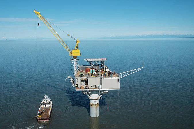 Furie Operating Alaska’s Julius R Platform, installed in 2015 in Cook Inlet, is seen in this courtesy photo. (Furie Operating Alaska/courtesy)