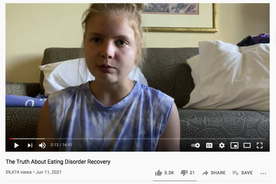Allie Ostrander opens up about her eating disorder on YouTube on June 11, 2021. The three-time NCAA Division champion went public about her recovery efforts last weekend on her Instagram and YouTube channel, stating that she admitted herself into a partial hospitalization program. (Screenshot)