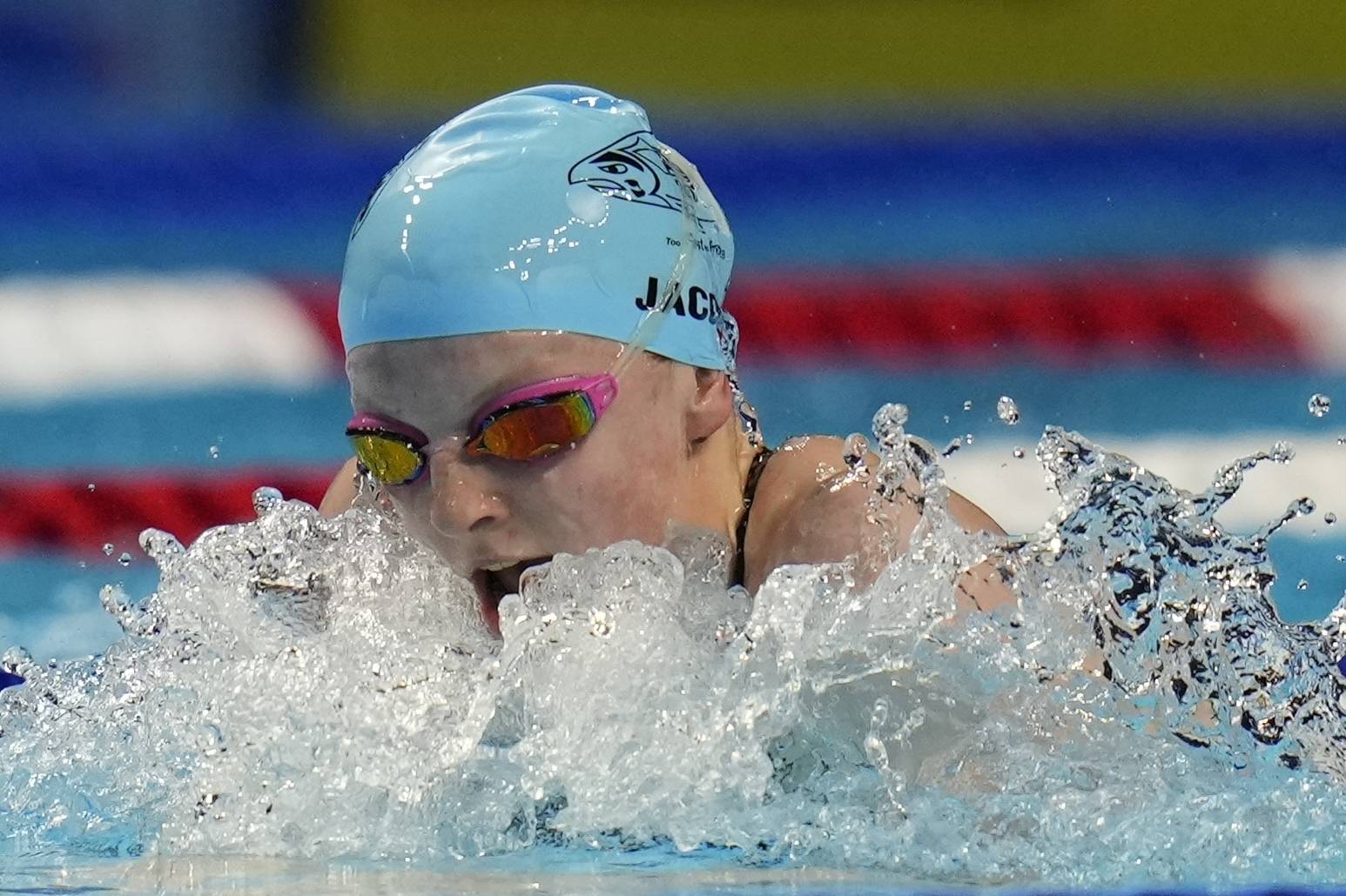 Associated Press
Lydia Jacoby participates in the Women’s 100 Breaststroke at the U.S. Olympic Swim Trials on Monday in Omaha, Nebraska.