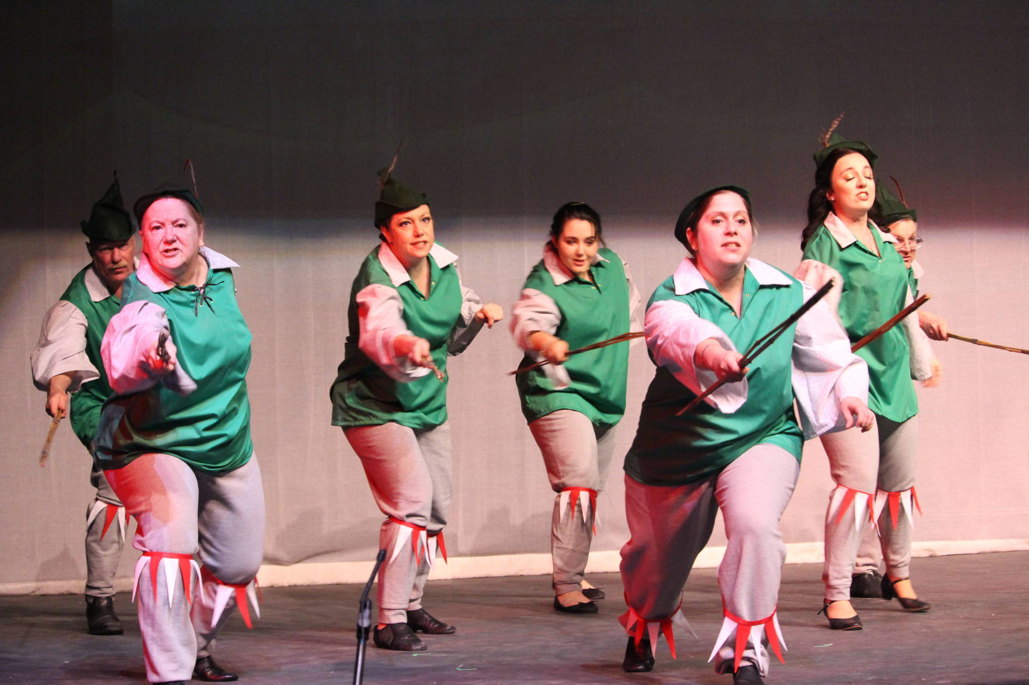 Members of the Kenai Performers perform in the production of Chitty Chitty Bang Bang in the Kenai Central High School auditorium in Kenai, Alaska on Feb. 19, 2020. (Photo by Brian Mazurek/Peninsula Clarion)