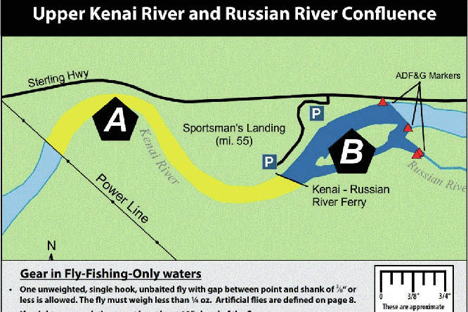The Russian River Sanctuary Area is seen in the area labeled B in this map provided by the Alaska Department of Fish and Game.