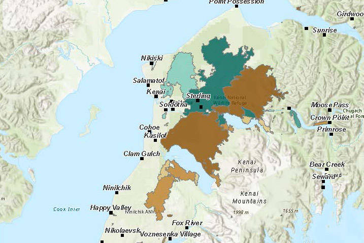 Map of wildfire history on the Kenai Peninsula. (From Wildland Fire Science)