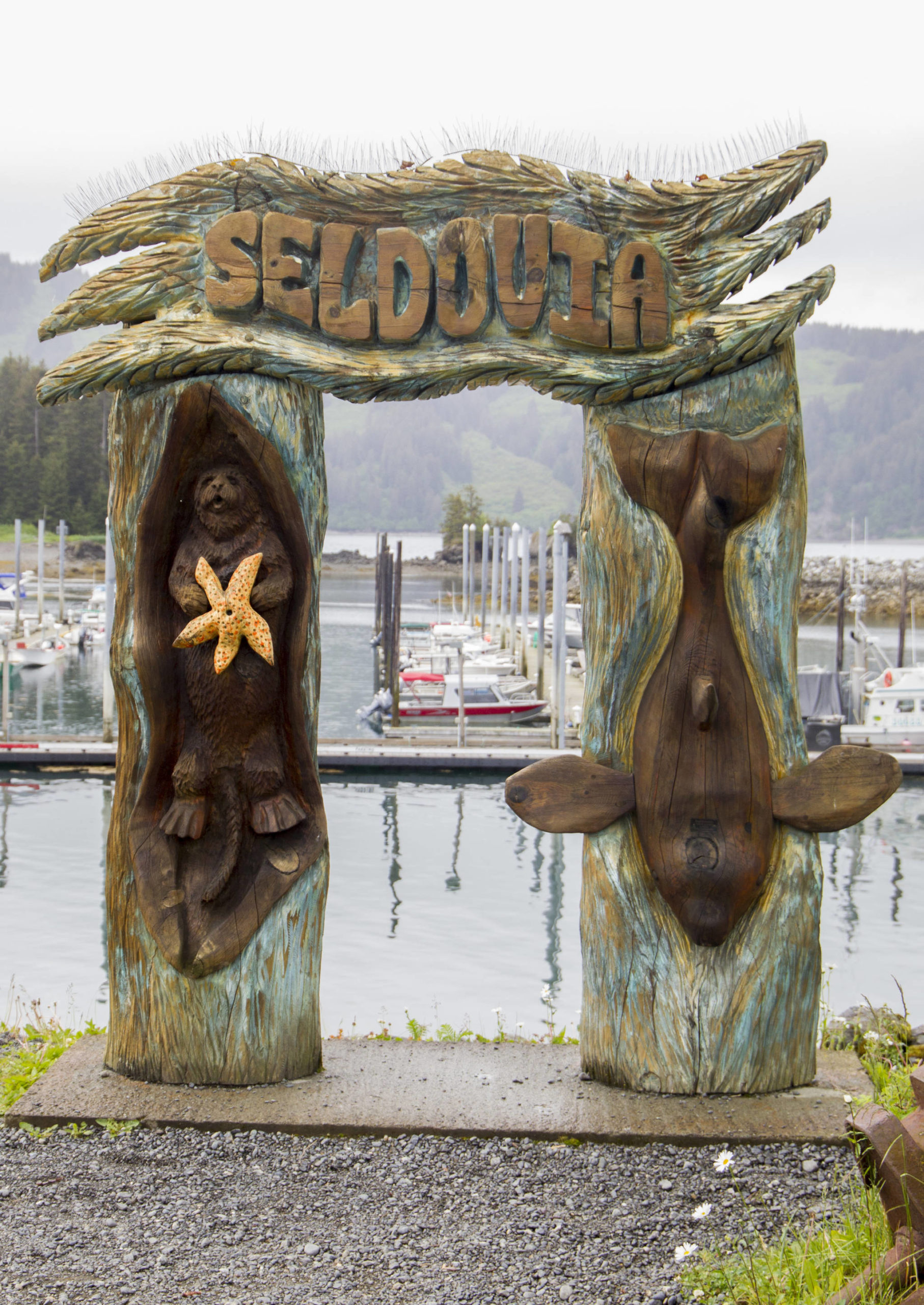 Sarah Knapp / Homer News 
The Seldovia archway is one of the first landmarks visitors see when stepping off the boat.