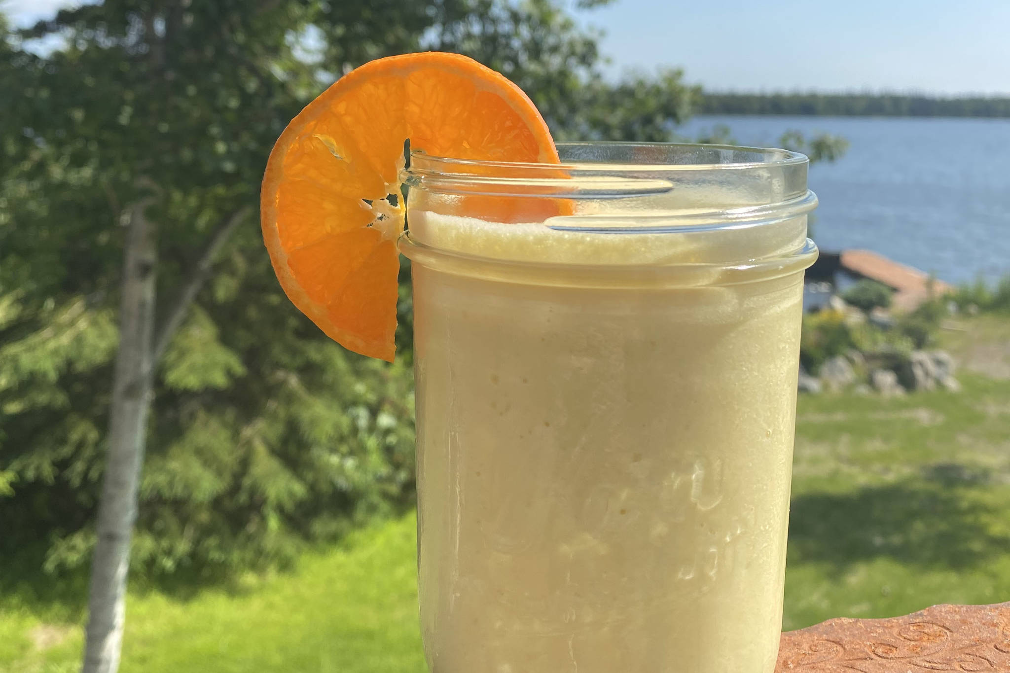 This orange Julius swaps out the traditional egg whites with sweetened condensed milk, for a tangy and safe summer treat. Photographed July 4, 2021, in Nikiski, Alaska. (Photo by Tressa Dale/Peninsula Clarion)