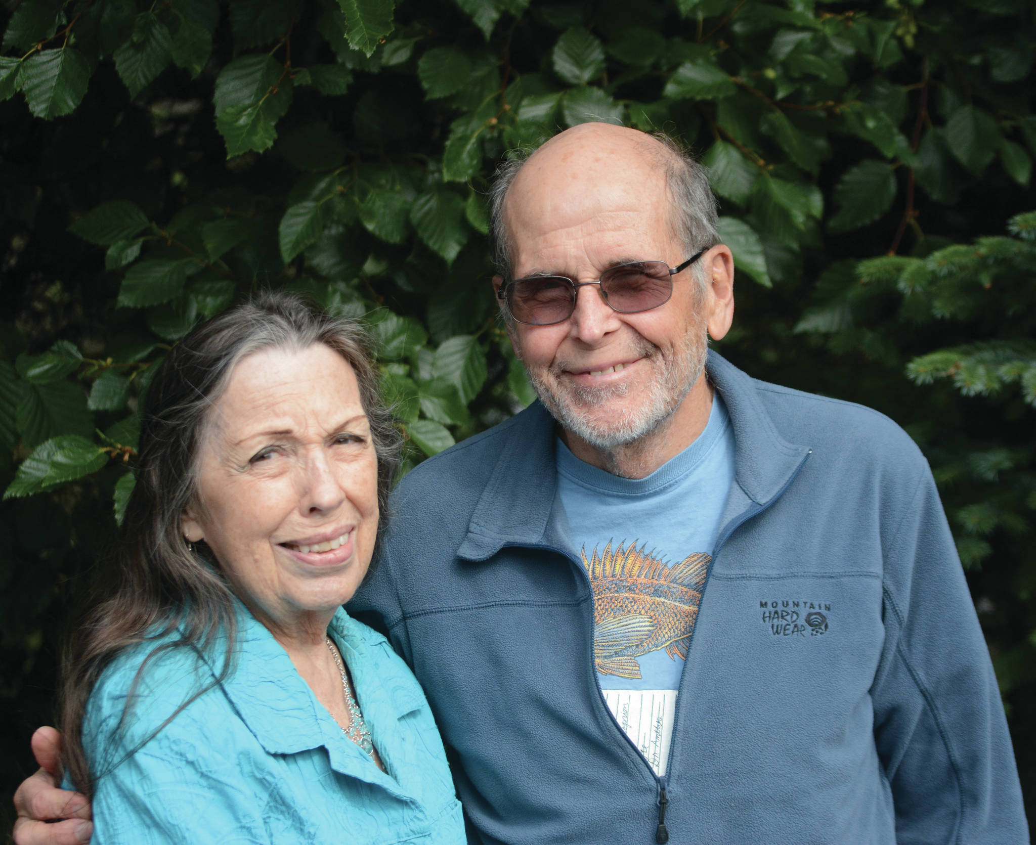 Joan Brown Dodd, left, and Doug Dodd pose for a photo at the Homer News on Tuesday, Aug. 7, 2018, in Homer, Alaska. (Photo by Michael Armstrong/Homer News)