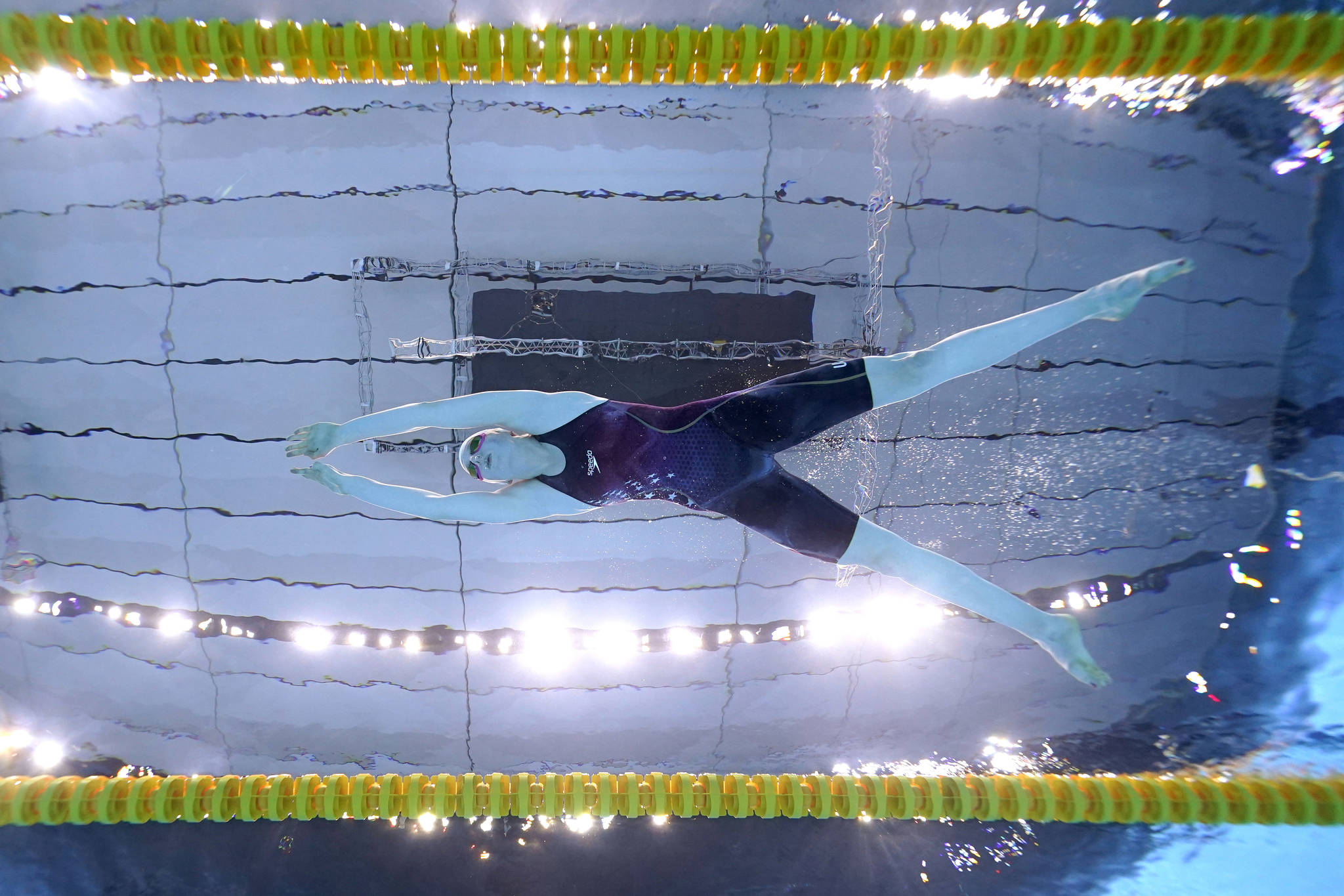 United States’ Lydia Jacoby competes in a 100-meter breaststroke heat at the 2020 Summer Olympics, Sunday, July 25, 2021, in Tokyo. (AP Photo/David J. Phillip)