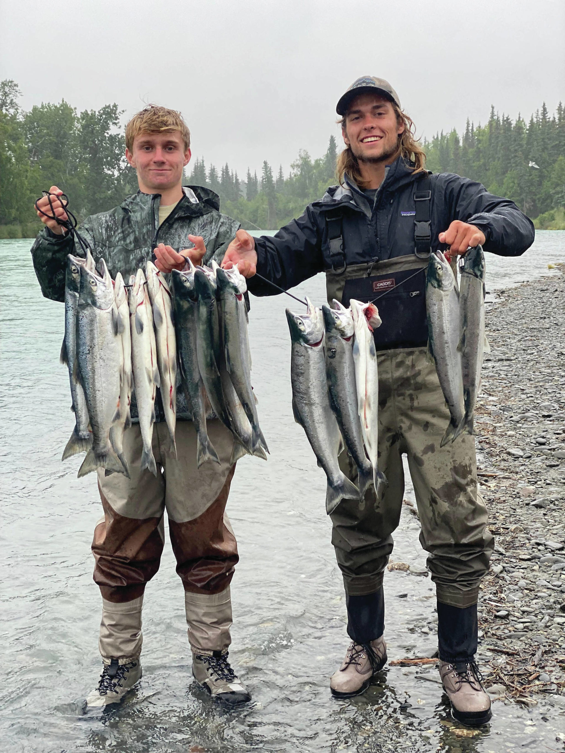 Photo provided 
Daniel Balserak and Luke Konson fish for salmon in Alaska. The pair has been traveling the country and catching every official state fish for the past 11 months.