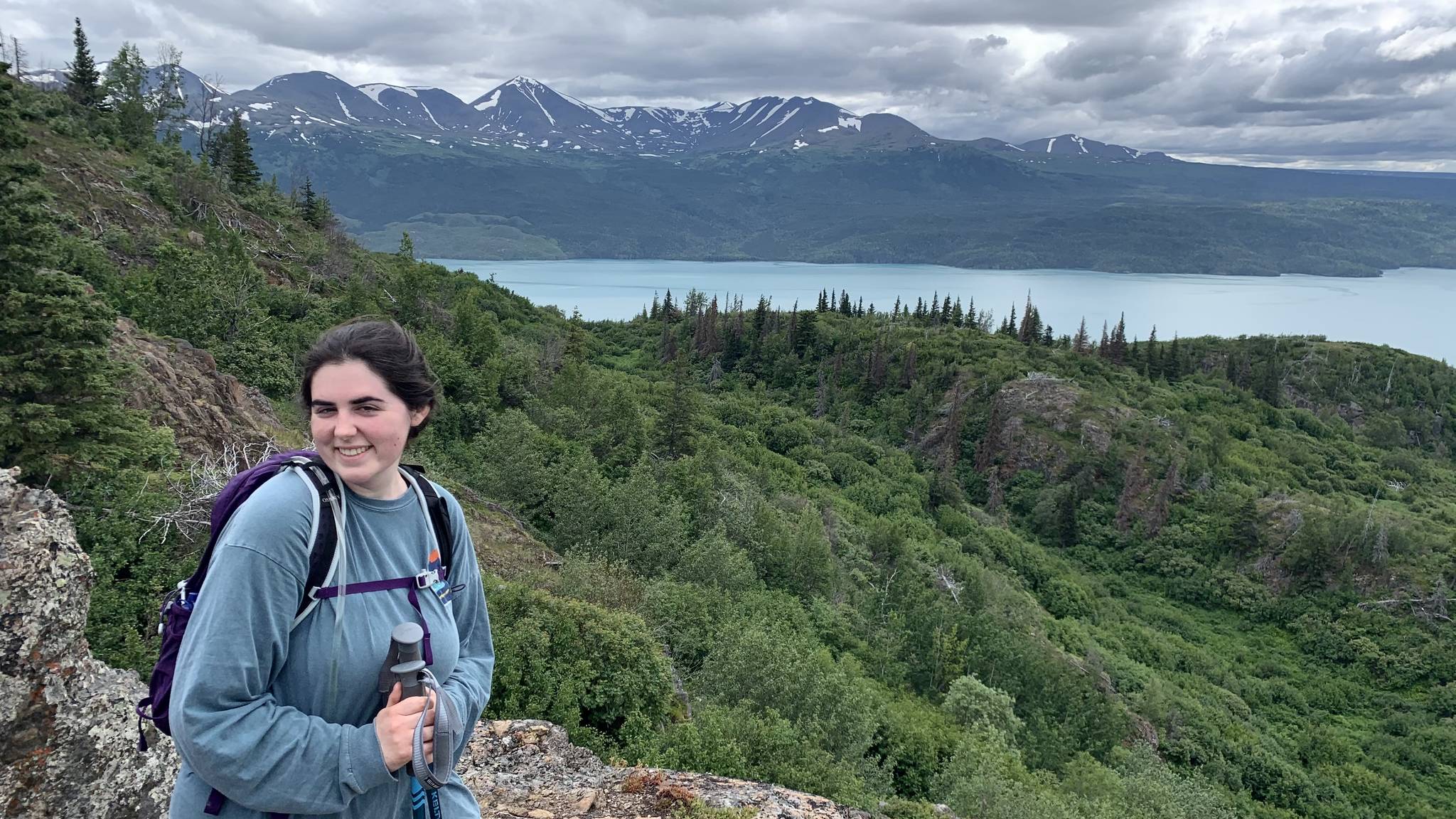 The Kenai National Wildlife Refuge’s July 3 discovery hike was at the Vista Trail. (Photo by Camille Botello)