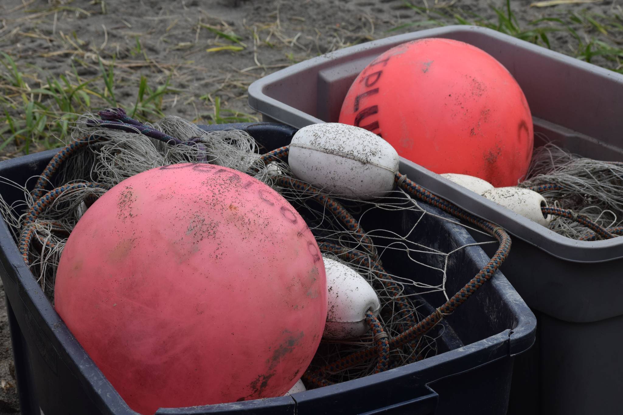 Setnets are packed up on the Kasilof River on June 25, 2021, in Kasilof, Alaska. (Camille Botello / Peninsula Clarion)