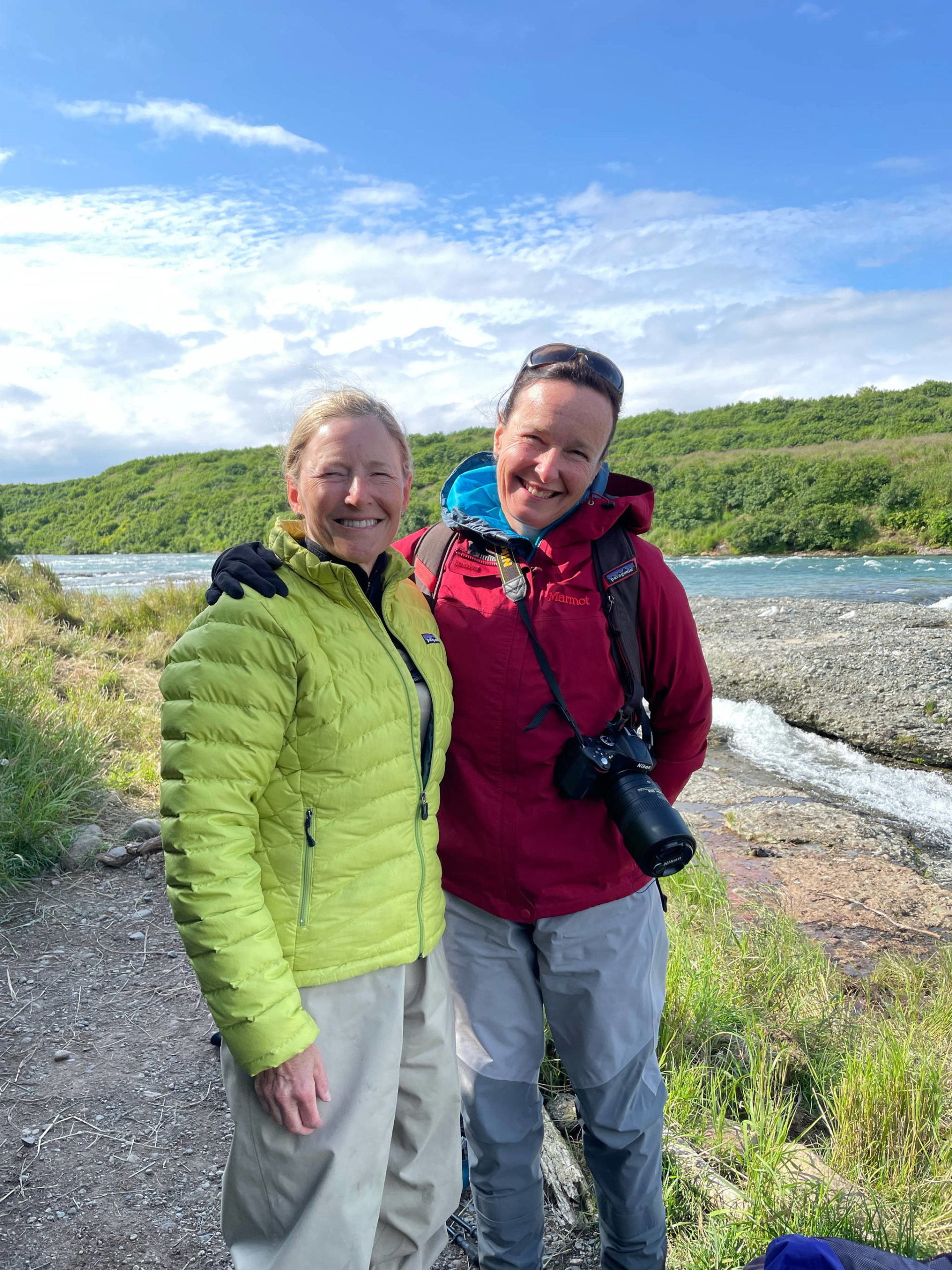 Cindy Buchanan (left) and Lara Hildreth (right) were in Homer after a trip to McNeil River State Game Sanctuary and Refuge when the July 28 magnitude 8.2 earthquake struck. (Photo provided by Cindy Buchanan)