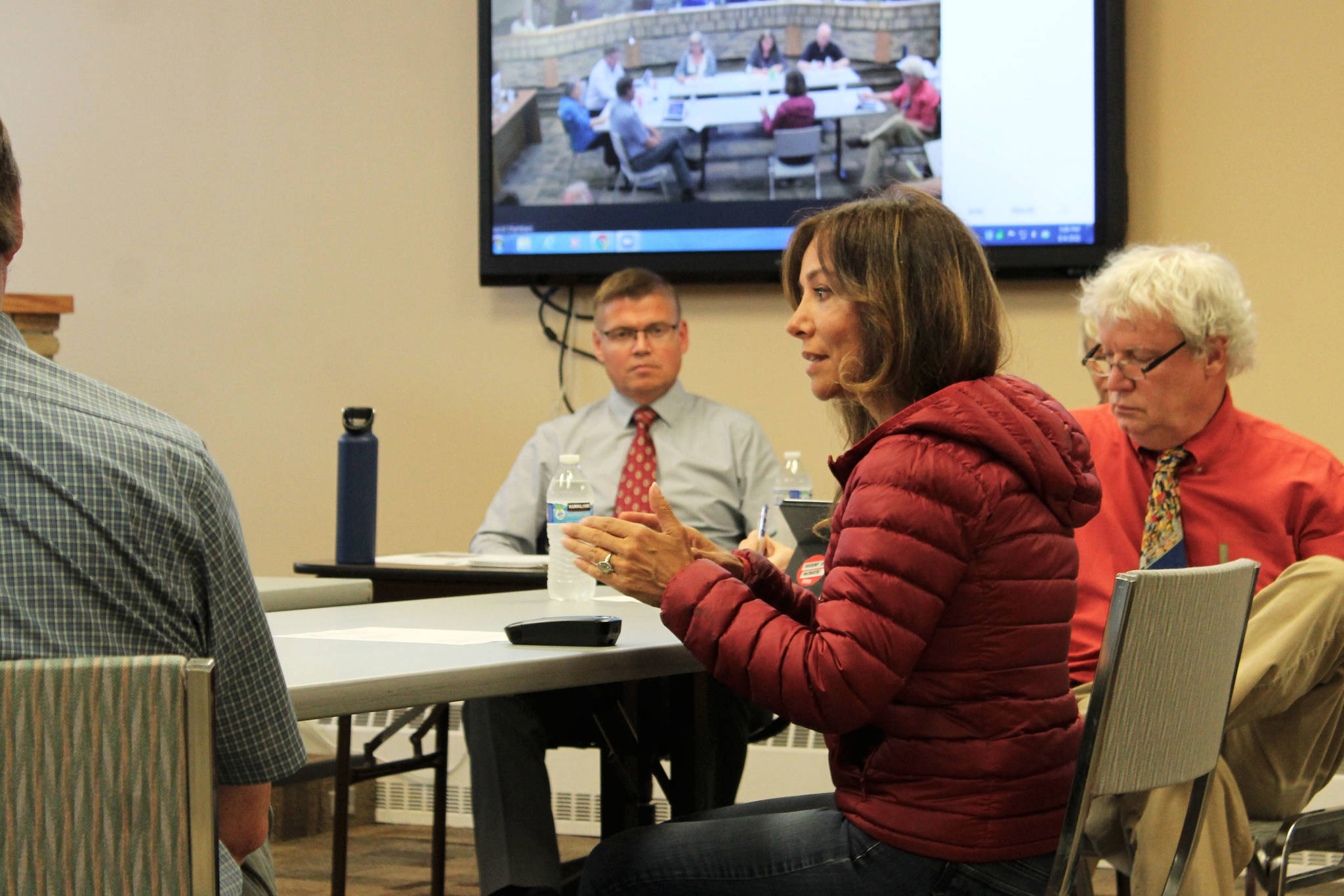 Chidem Cherrier speaks at a Kenai City Council work session about waterfront development on Wednesday, Aug. 4, 2021 in Kenai, Alaska. (Ashlyn O’Hara/Peninsula Clarion)