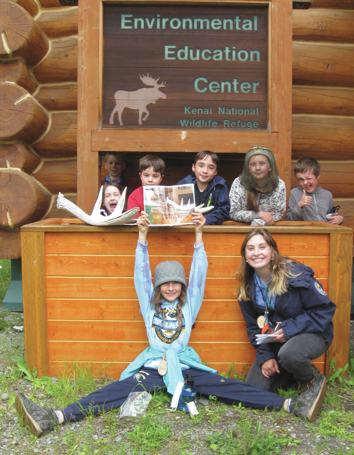 A group photo of the campers after a digital scavenger hunt in Get Out and Get Dirty Camp. (Photo provided by U.S. Fish and Wildlife Service)