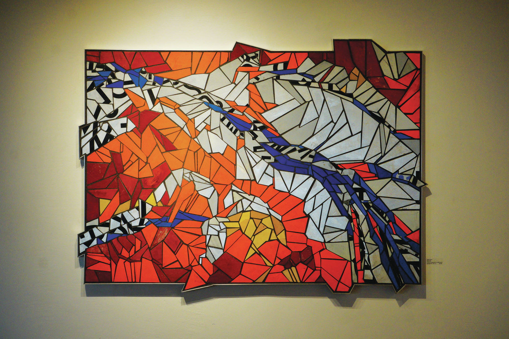 Sheila Wyne’s “Strata #3” is part of her show that opened Friday, Aug. 6, 2021, at Bunnell Street Arts Center. (Photo by Michael Armstrong/Homer News)