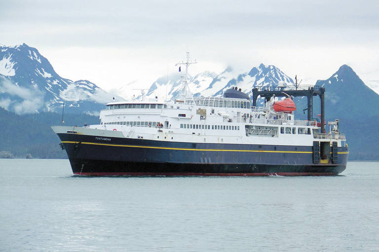 The M/V Tustumena comes into Homer after spending the day in Seldovia in 2010. (Homer News file)