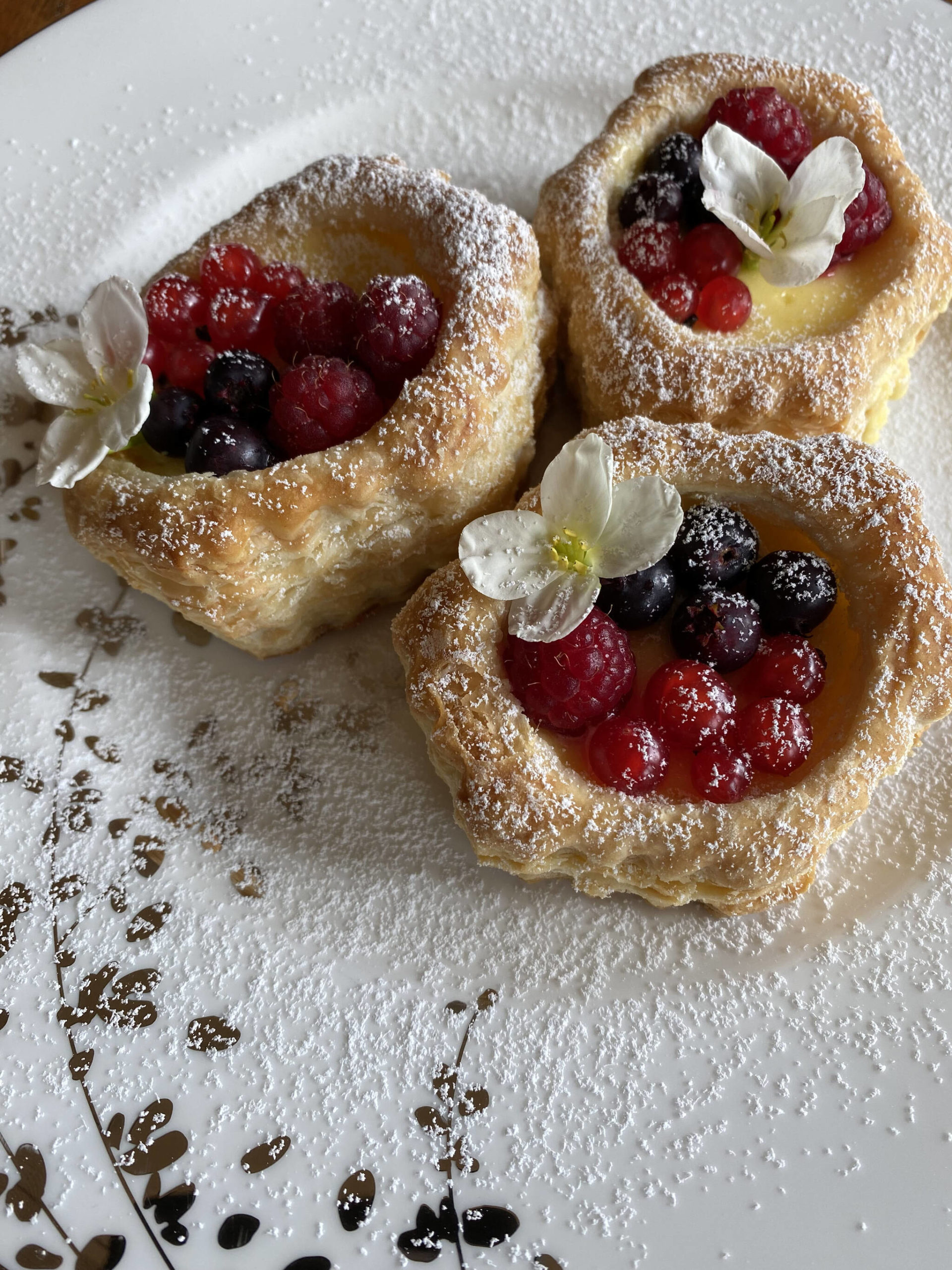 Homemade lemon curd and fruit are an easy way to fill puff pastry tart shells on the fly. (Photo by Tressa Dale/Peninsula Clarion)