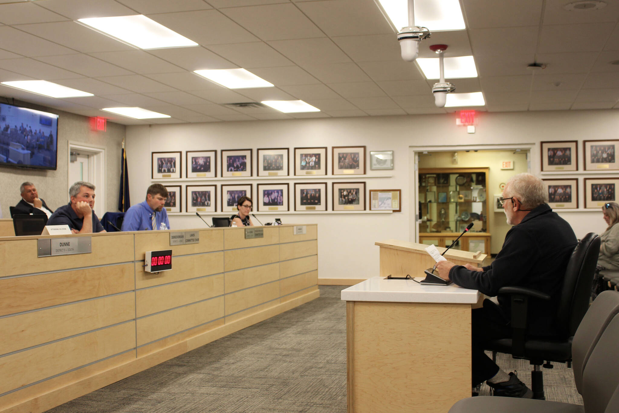 Ray Southwell testifies before the Kenai Peninsula Borough Assembly in support of legislation opposing government-mandated vaccines on Tuesday, Sept. 7, 2021 at the George A. Navarre Admin Building in Soldotna, Alaska. (Ashlyn O'Hara/Peninsula Clarion)