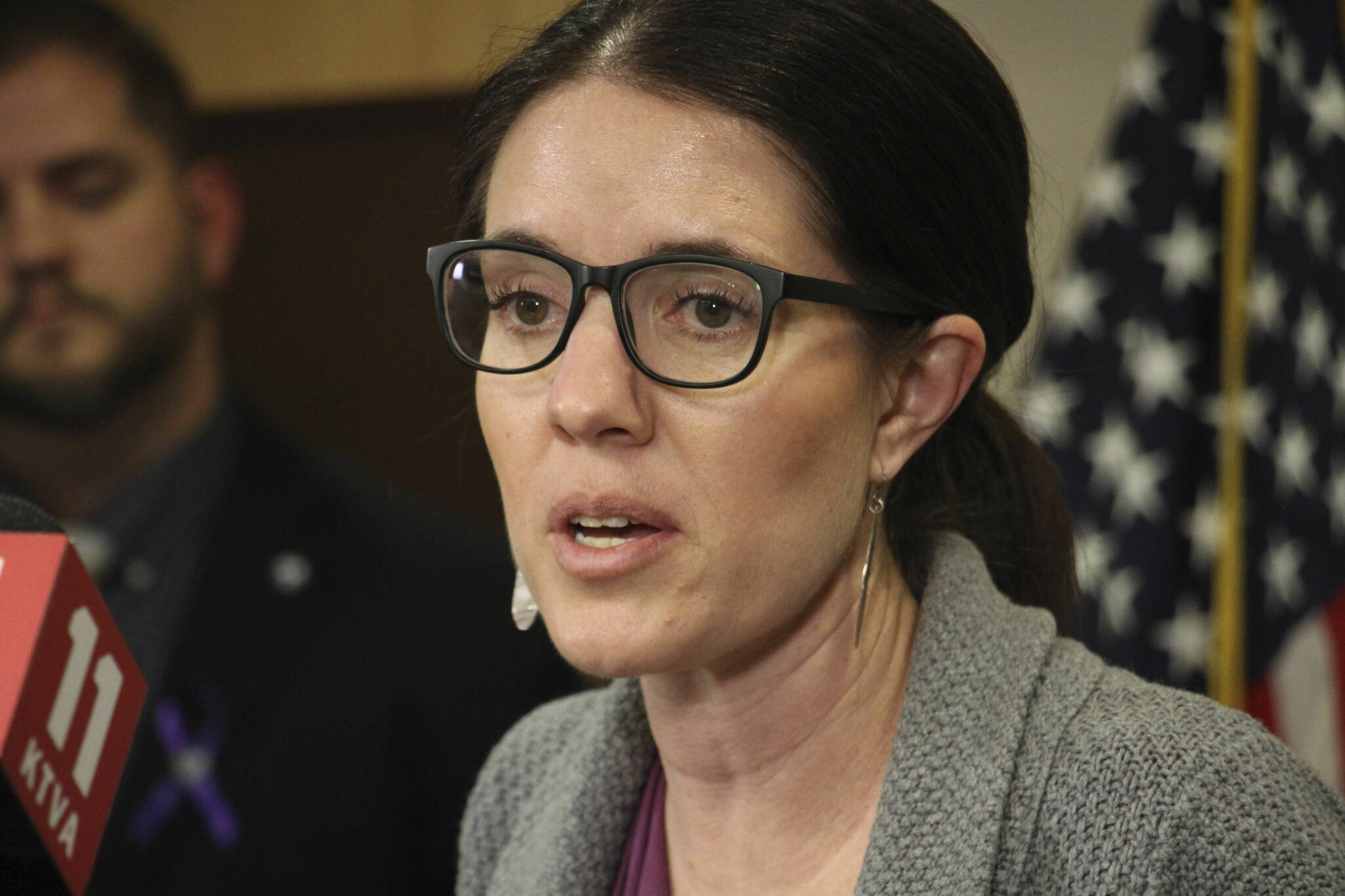 In this March 12, 2020 file photo, Dr. Anne Zink, Alaska’s chief medical officer, addresses reporters at a news conference in Anchorage, Alaska. Alaska on Wednesday, Sept. 15, 2021, reported its highest number of new COVID-19 cases, a day after the state’s largest hospital announced it had entered crisis protocol and began rationing care. When many people become ill at the same time, it overwhelms the state’s health care system. “And then we start to see excess mortality where more people dying from other things such as heart attacks and strokes and car accidents and bear maulings or whatever else happens,” Zink said. (AP Photo/Mark Thiessen, File)