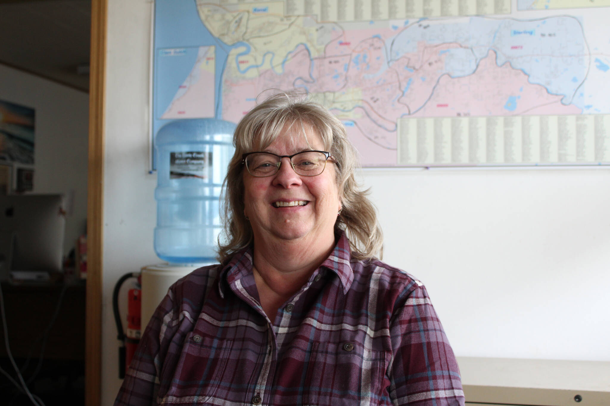 Victoria Askin sits in the Peninsula Clarion offices on Thursday, Sept. 16, 2021 in Kenai, Alaska. (Ashlyn O’Hara/Peninsula Clarion)