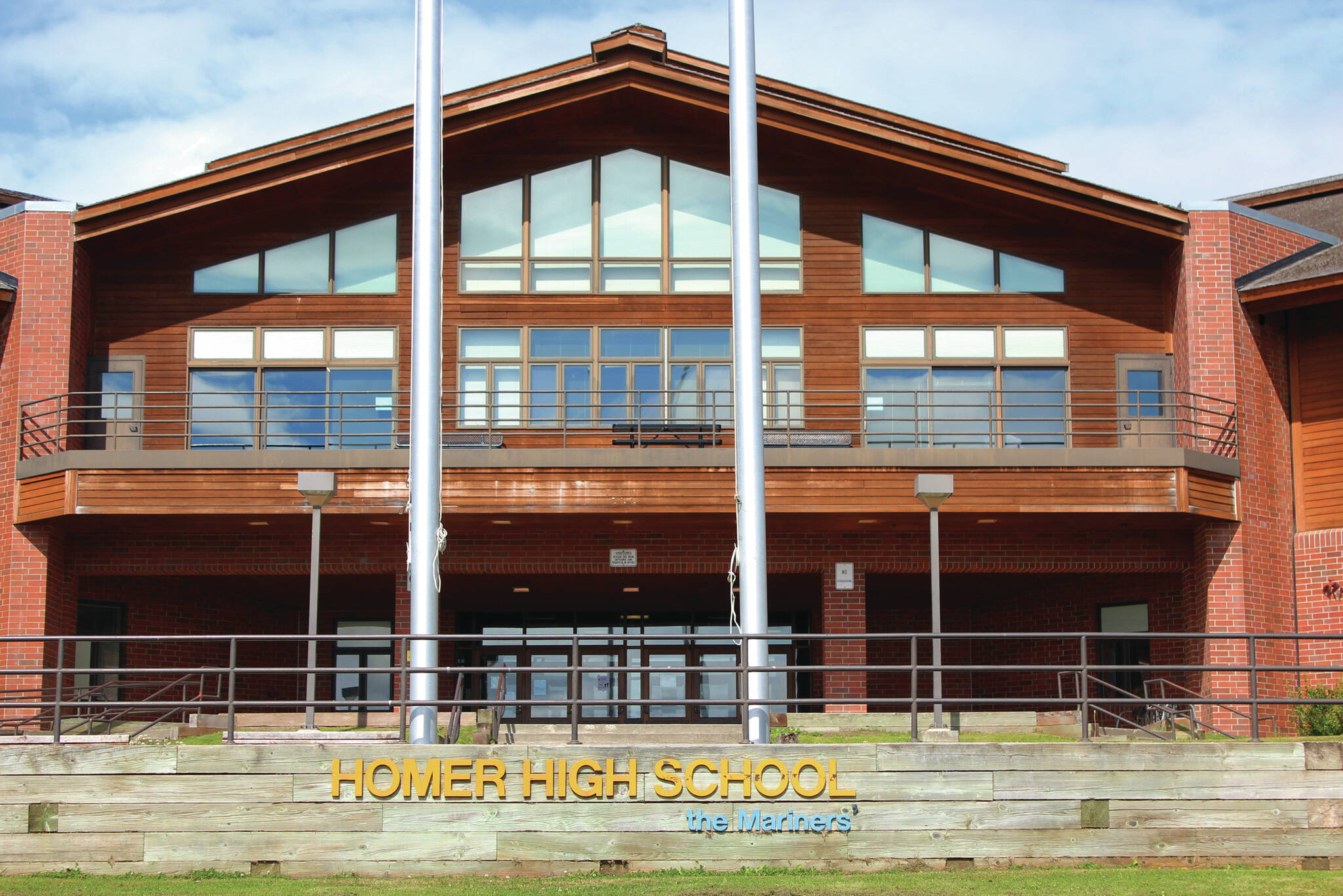 Homer High School is seen in this undated photo. Homer and Seward area schools are no longer operating with universal indoor masking for staff and students as of Friday. (Homer News file photo)