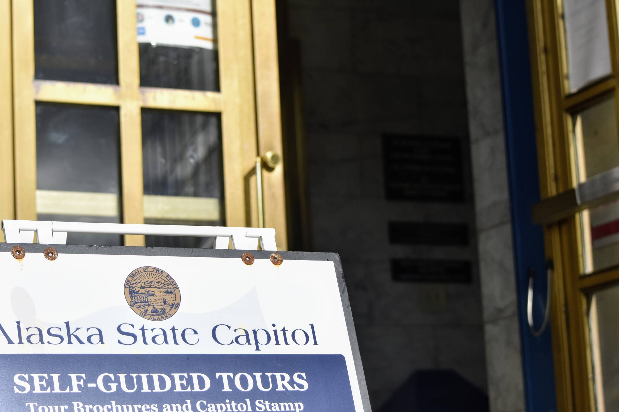 Peter Segall / Juneau Empire
The doors of the Alaska State Capitol were open Friday, Sept. 24, 2021, though the Alaska State Legislature was not in session. They will be soon, however, as Gov. Mike Dunleavy has called a fourth special session of the year. Lawmakers receive a per diem for days in session, and with so many special sessions those costs can add up.