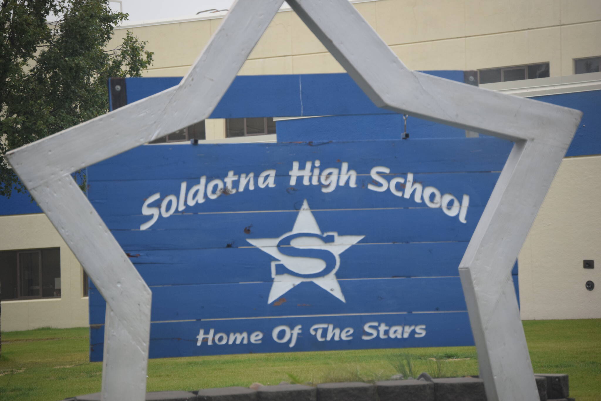 Soldotna High School is photographed on Sept. 2, 2021, in Soldotna, Alaska. (Jeff Helminiak/Peninsula Clarion)