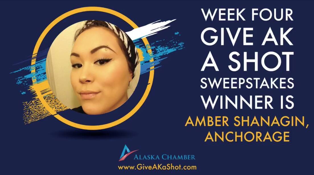 Amber Shanagin won $49,000 cash in the “Give AK a shot” week four sweepstakes on Thursday, Oct. 7, 2021. (Photo provided)