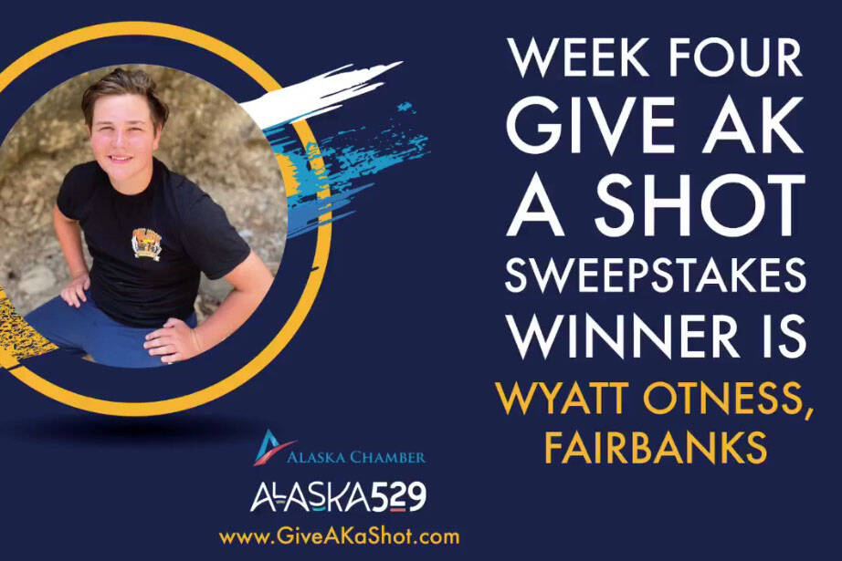 Middle school student Wyatt Otness of Fairbanks was awarded a $49,000 scholarship administered as an Alaska 529 savings plan in the fourth week of the “Give AK a shot” lottery. (Alaska Chamber)
