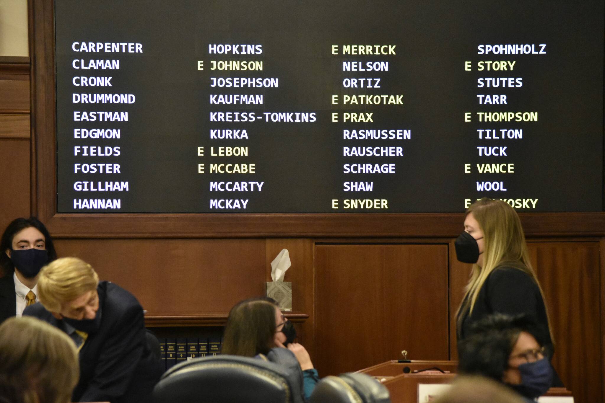 Peter Segall / Juneau Empire
Several members of the Alaska House of Representatives were absent form a floor session Tuesday, Oct. 12, 2021, but after a quiet first week lawmakers are scheduled to hold committee meetings through the end of the week.