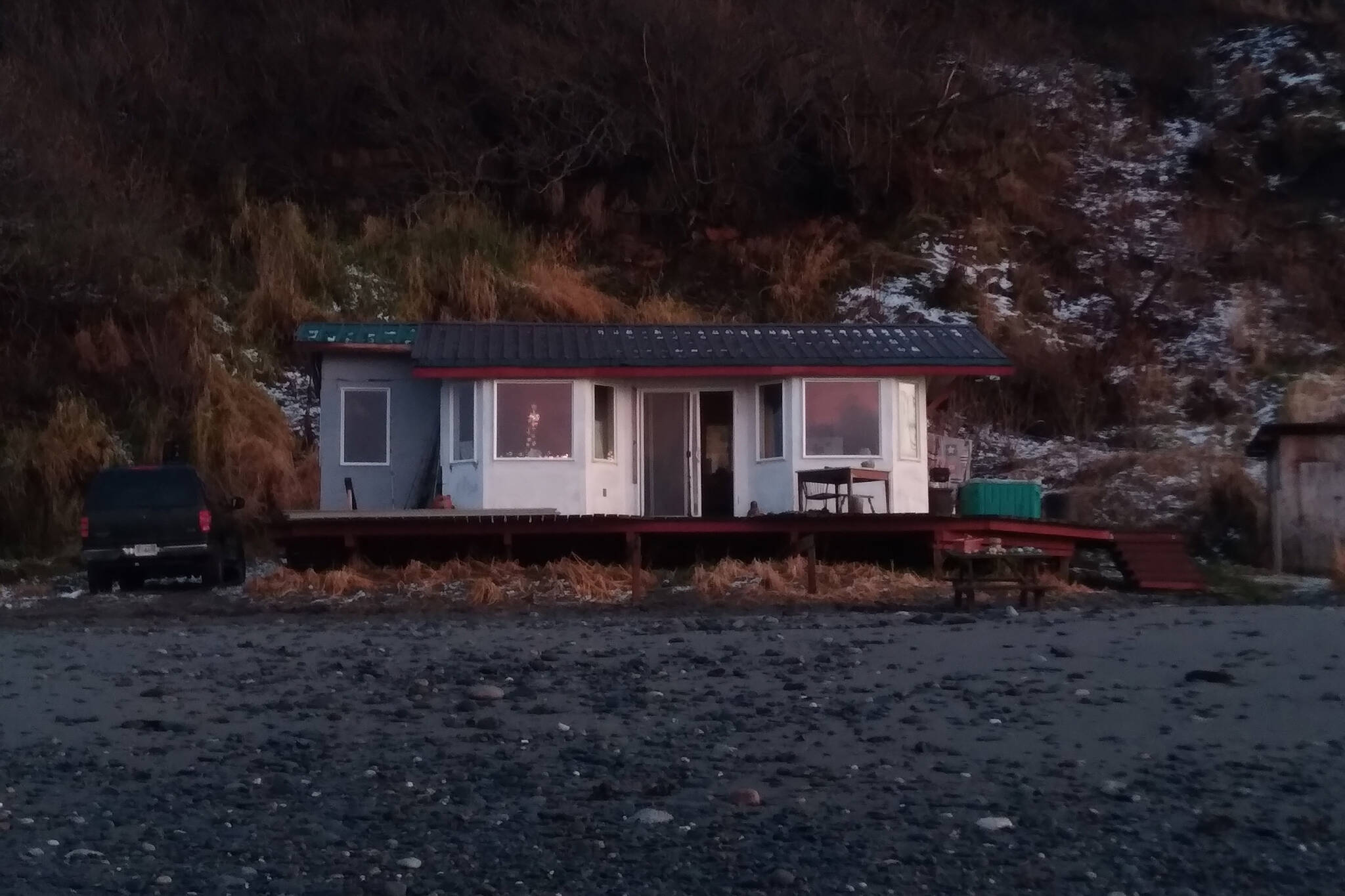 Deborah Morel’s beachhouse near Ninilchik, Alaska. (Photo courtesy of Deborah Morel)