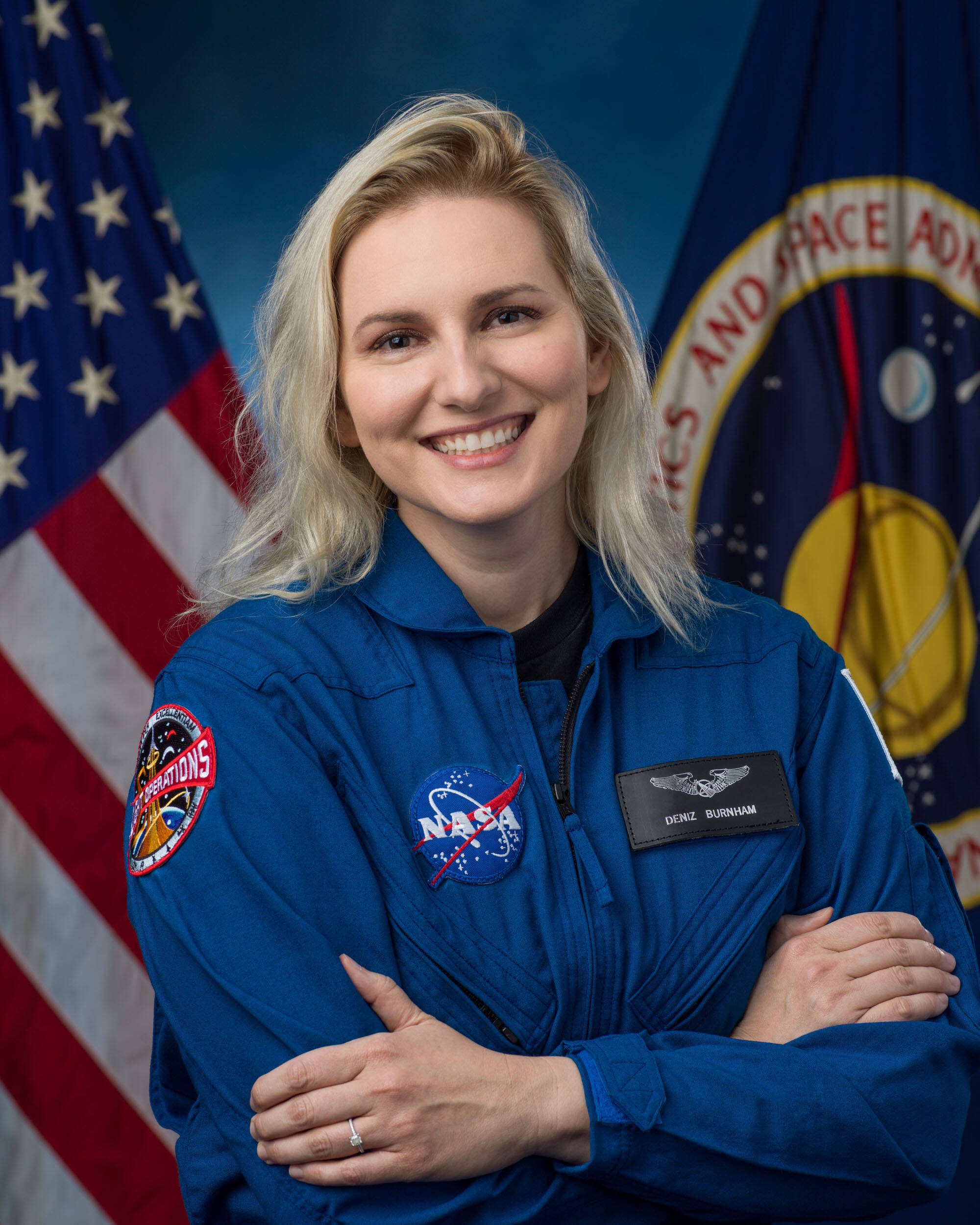 Robert Markowitz / NASA
Astronaut Candidate Deniz Burnham, of ASCAN Class of 2021, poses for an official photo on Dec. 3.