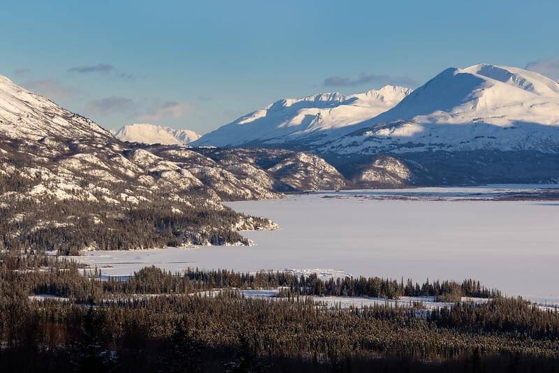 Winter view of one of the Refuge’s many treasures, Skilak Lake, Credit FWS/L. Hupp