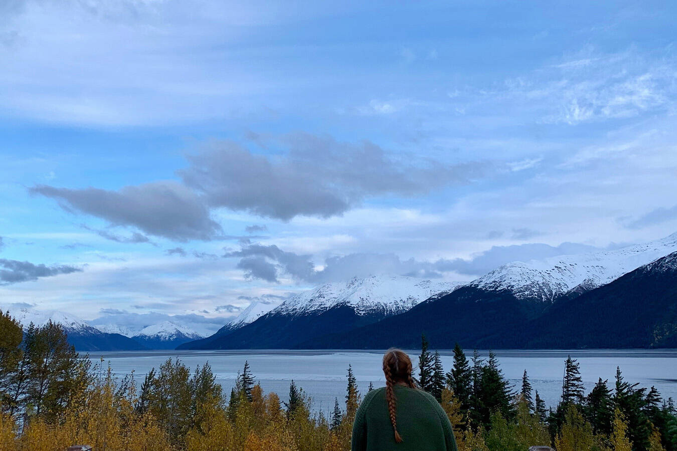 Homer New reporter Sarah Knapp admires Alaska's beautiful landscape during a trip to Anchorage. (Photo by Ashlyn O'Hara/Peninsula Clarion)
