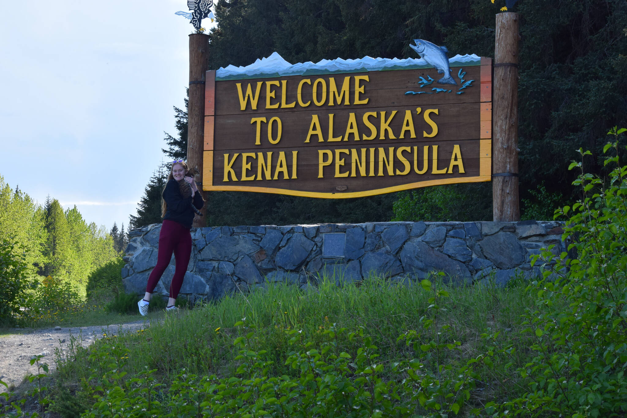 Camille Botello and Benito travel down the Kenai Peninsula on June 6, 2021. (Camille Botello)