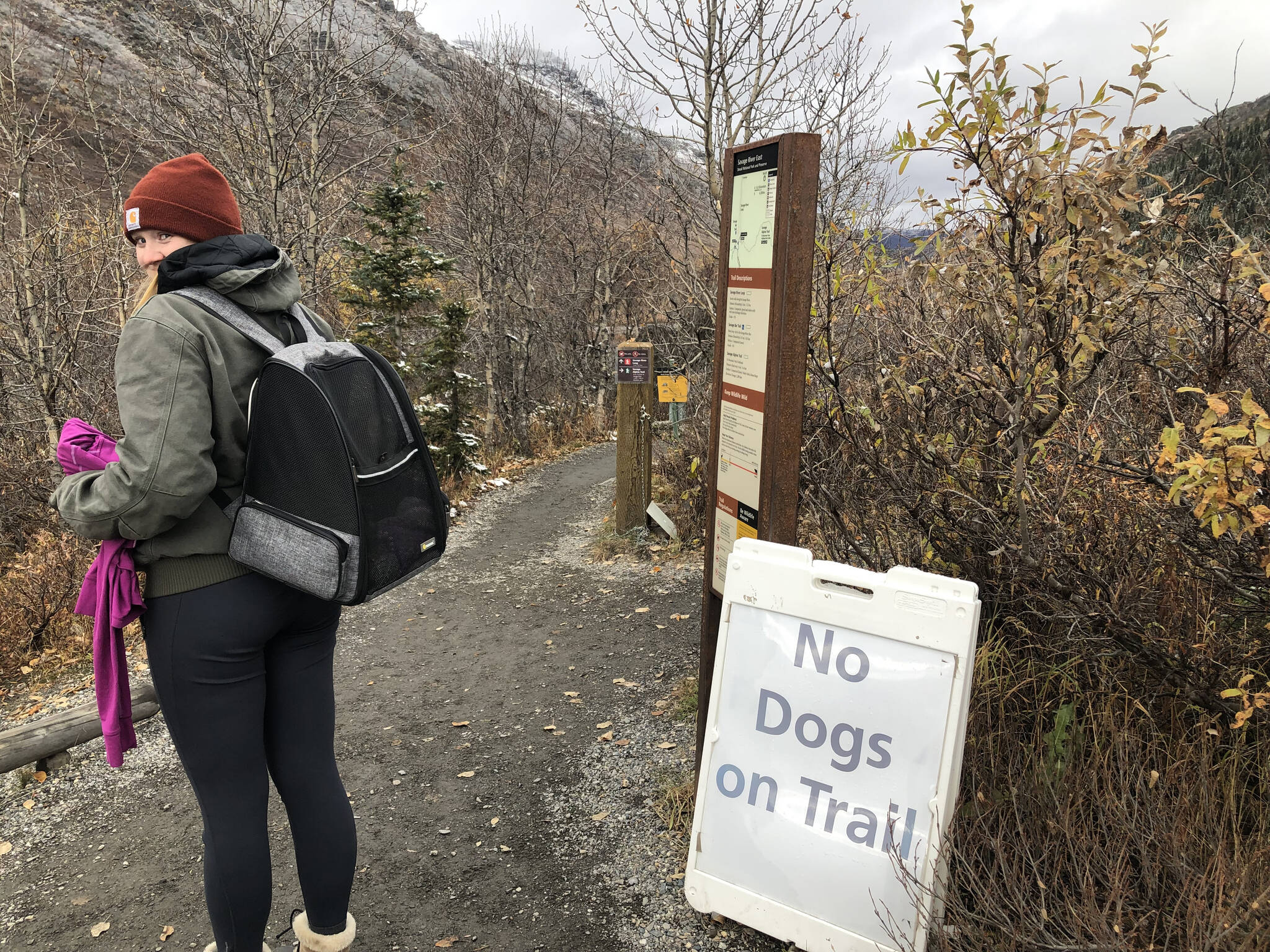 Camille Botello and Benito hike in Denali National Park on Sept. 18, 2021. (Ashlyn O’Hara)