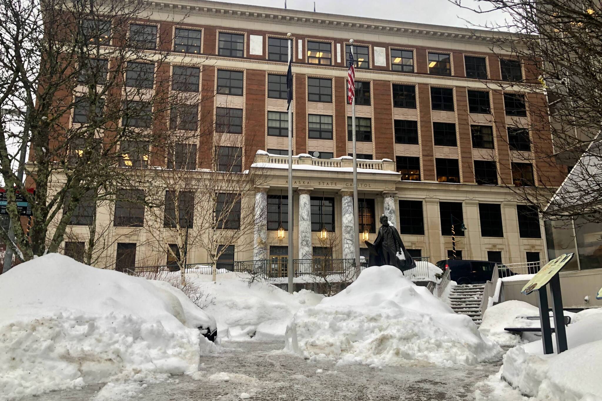 The Capitol building in Juneau is seen here on Jan. 10, 2022. (Peter Segall / Juneau Empire file)