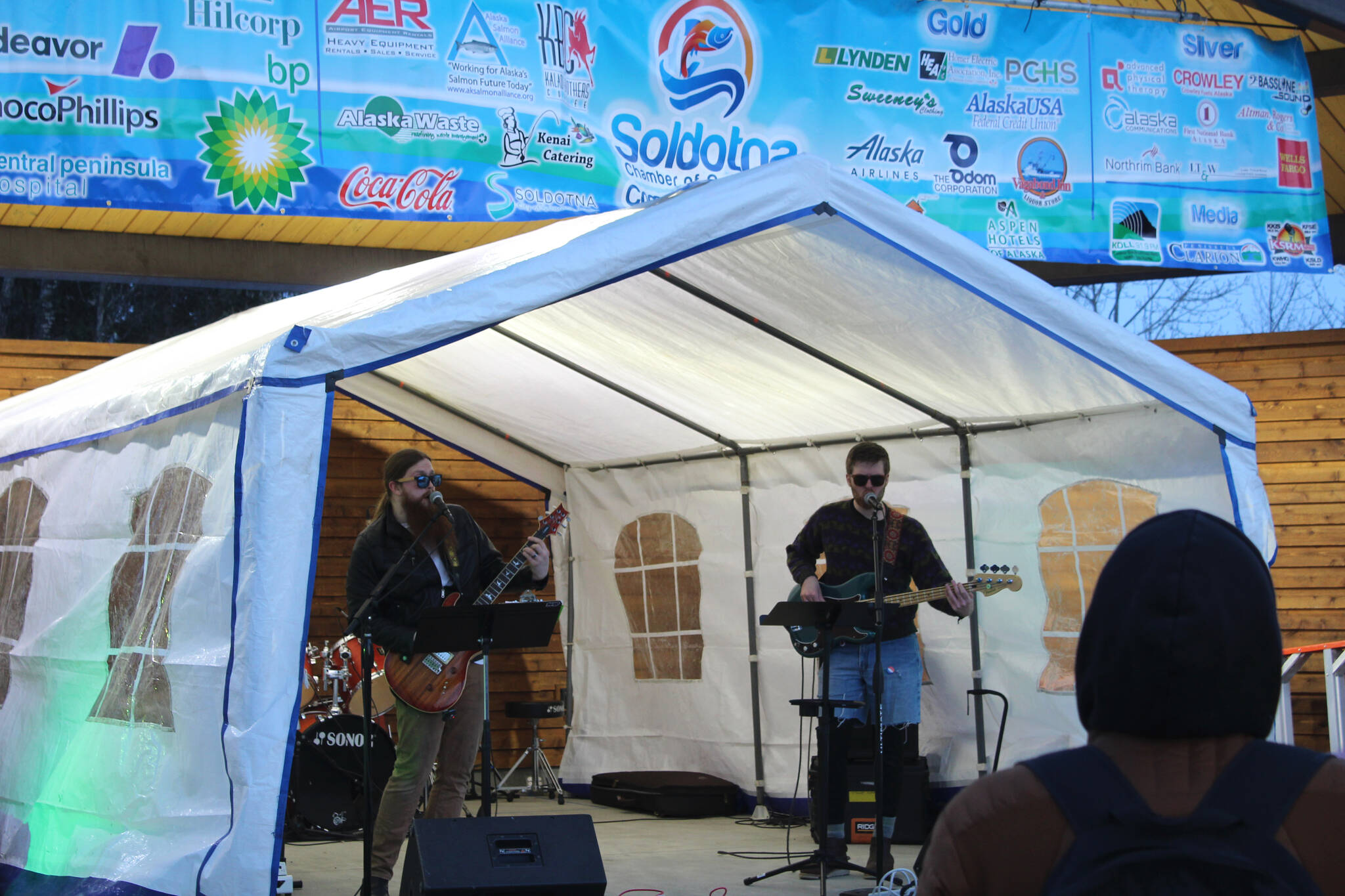 The BenJammin Band performs at Frozen RiverFest on Saturday, Feb. 19, 2022 in Soldotna, Alaska. (Ashlyn O’Hara/Peninsula Clarion)