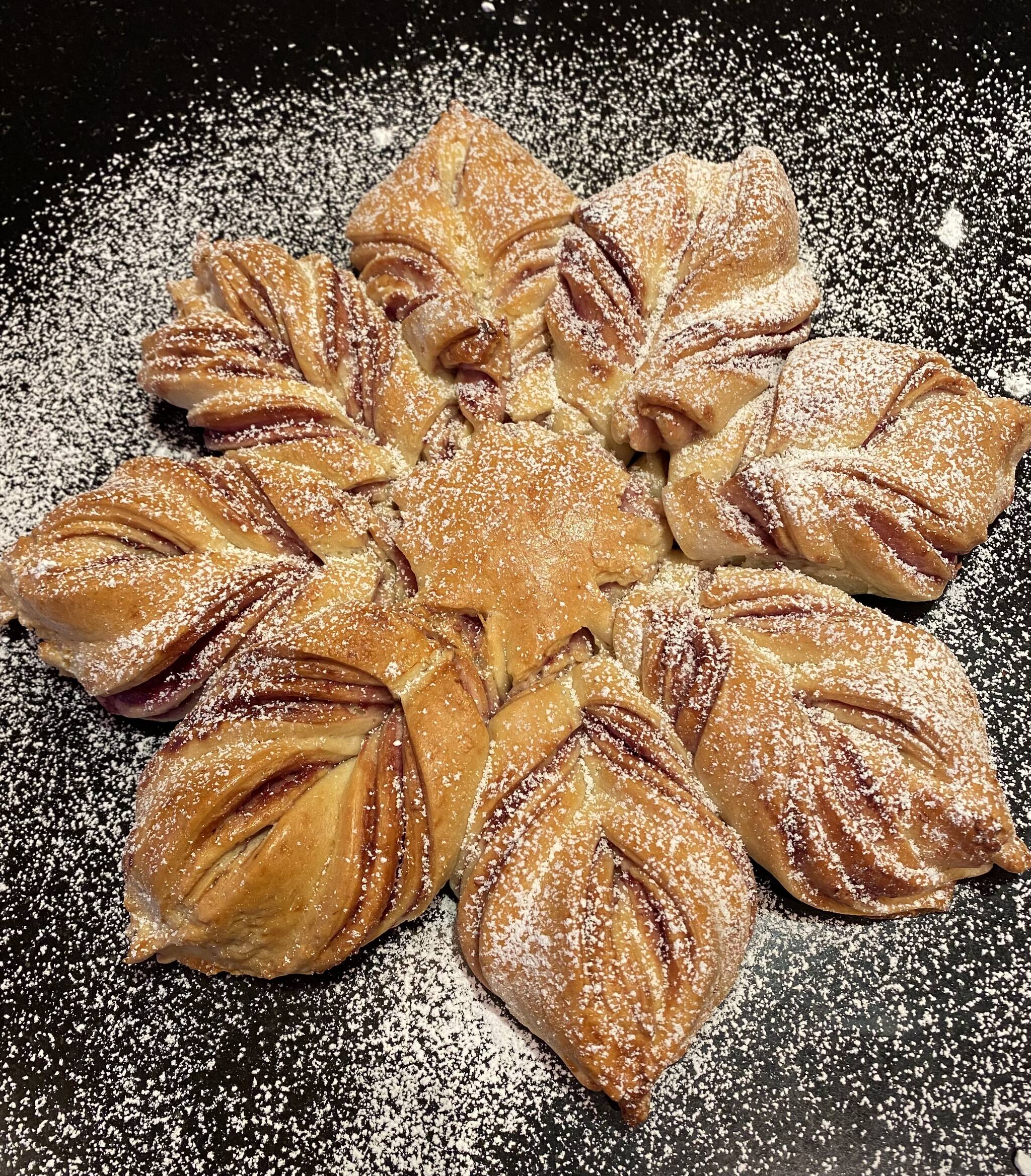 This star-shaped bread takes multiple steps that can help fill a day spent inside. (Photo by Tressa Dale/Peninsula Clarion)