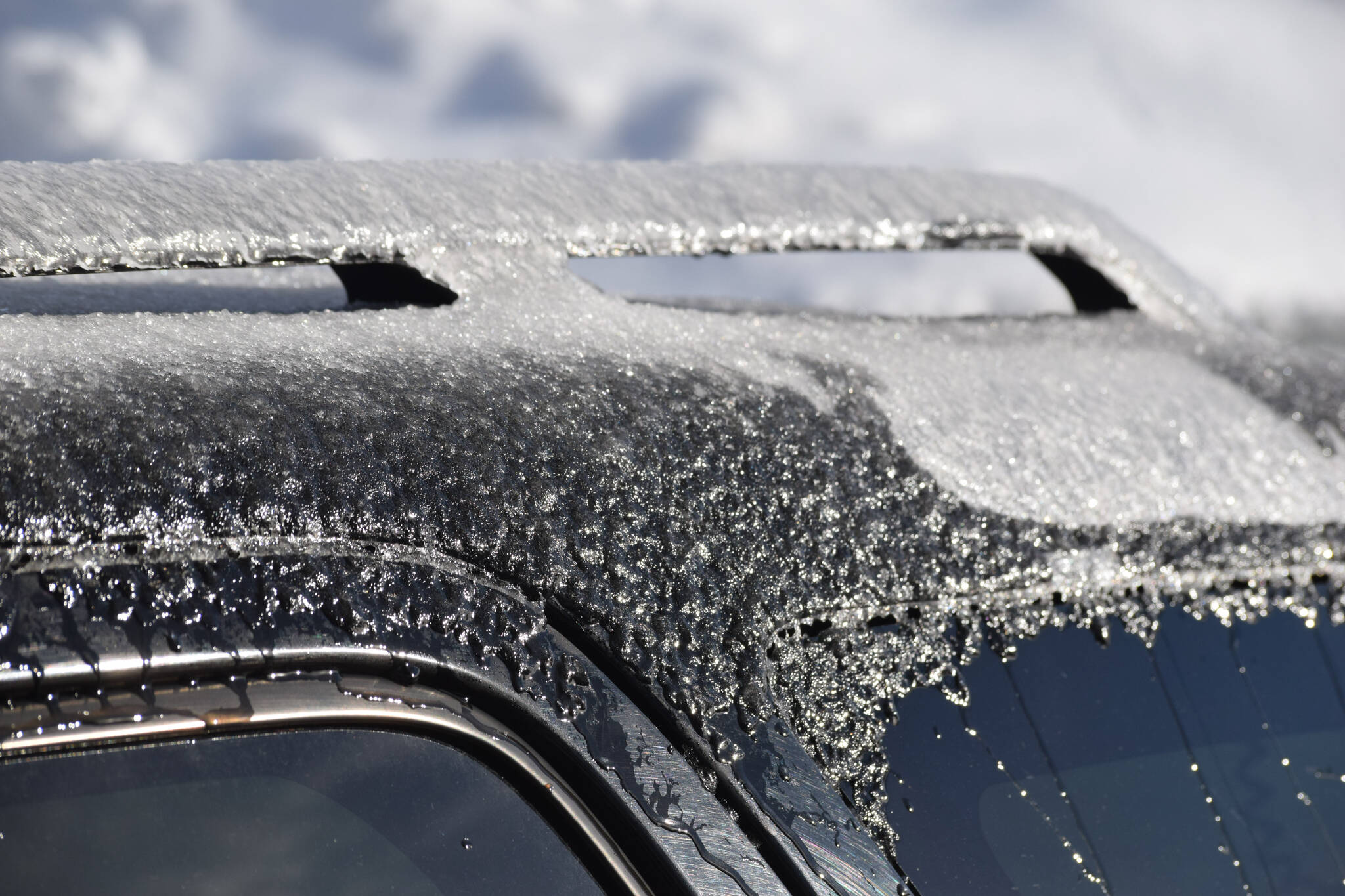 Freezing rain creates icy conditions on Wednesday, Feb. 16. (Camille Botello/Peninsula Clarion)