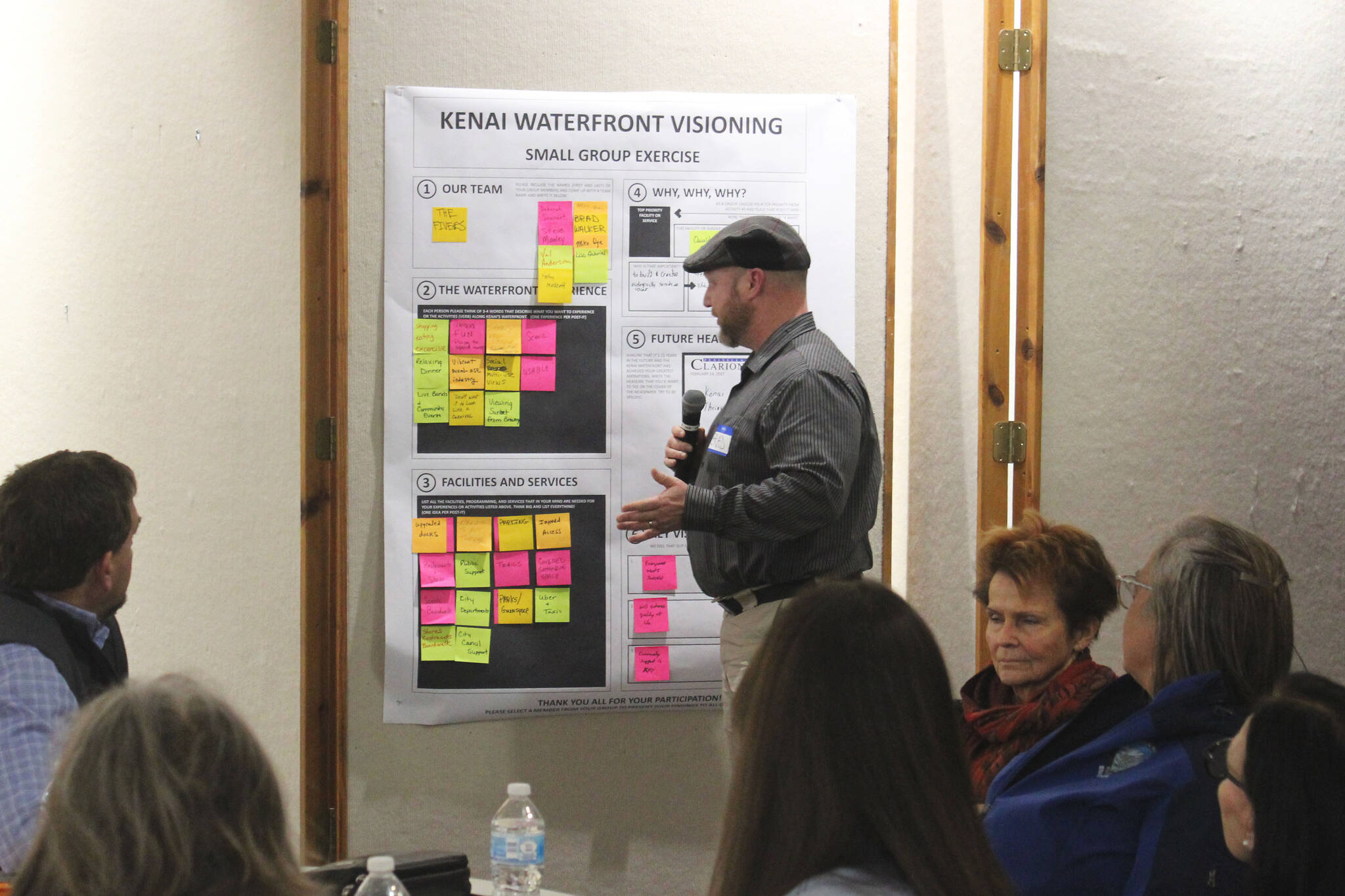 Kenai Parks and Recreation Director Brad Walker speaks during a small group activity as part of a community vision session for the Kenai Waterfront Revitalization Project on Thursday, Feb. 24, 2022 in Kenai, Alaska. (Ashlyn O'Hara/Peninsula Clarion)