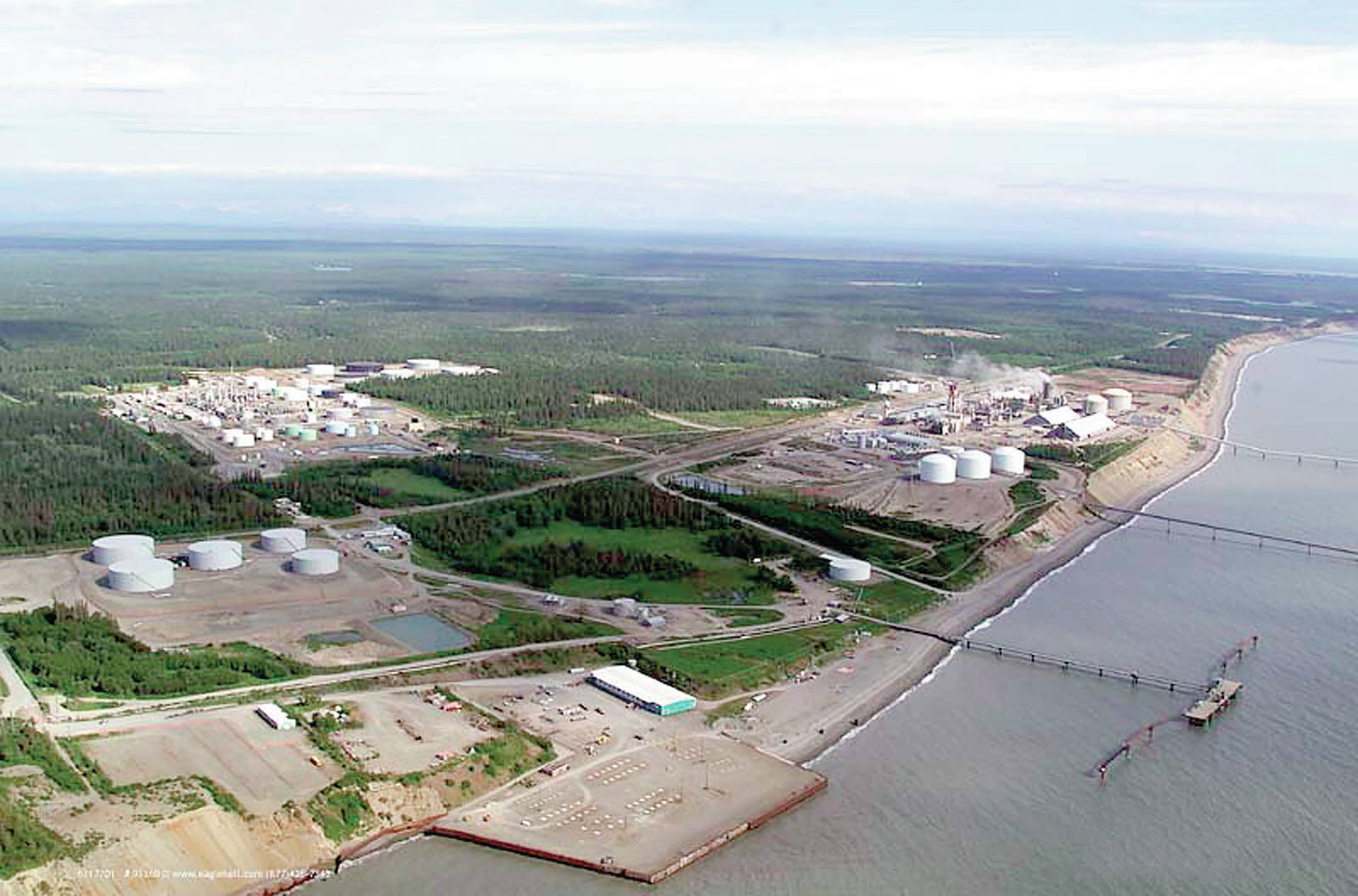 The industrial area of Nikiski is seen from above. The area is the potential site of an LNG pipeline. (Photo/File/AJOC)